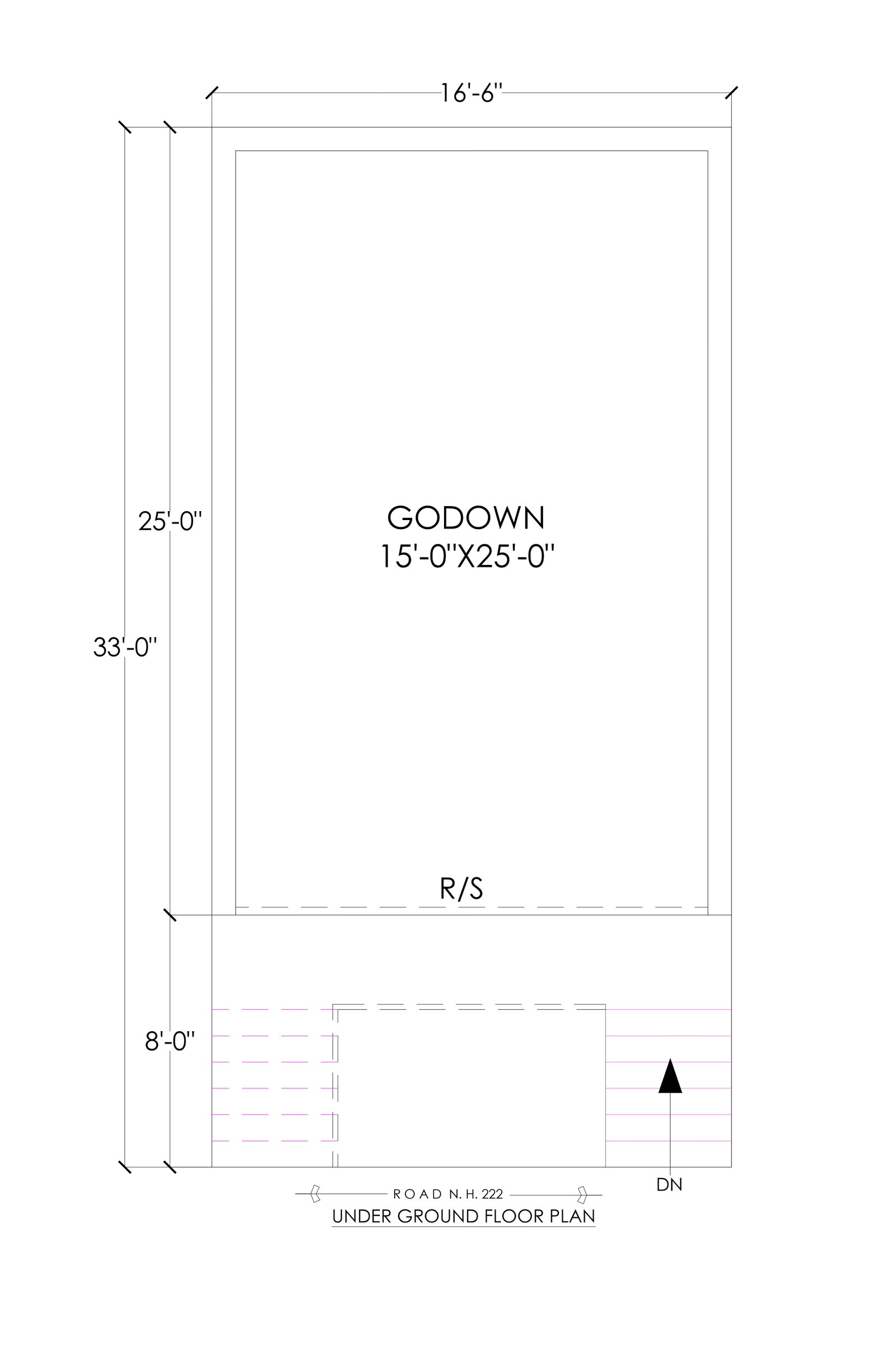 16x33 600 square feet house plan
