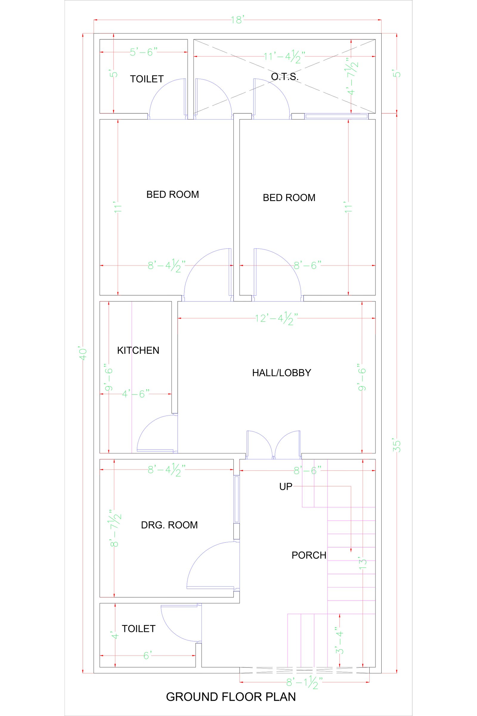18x40 small house blueprints
