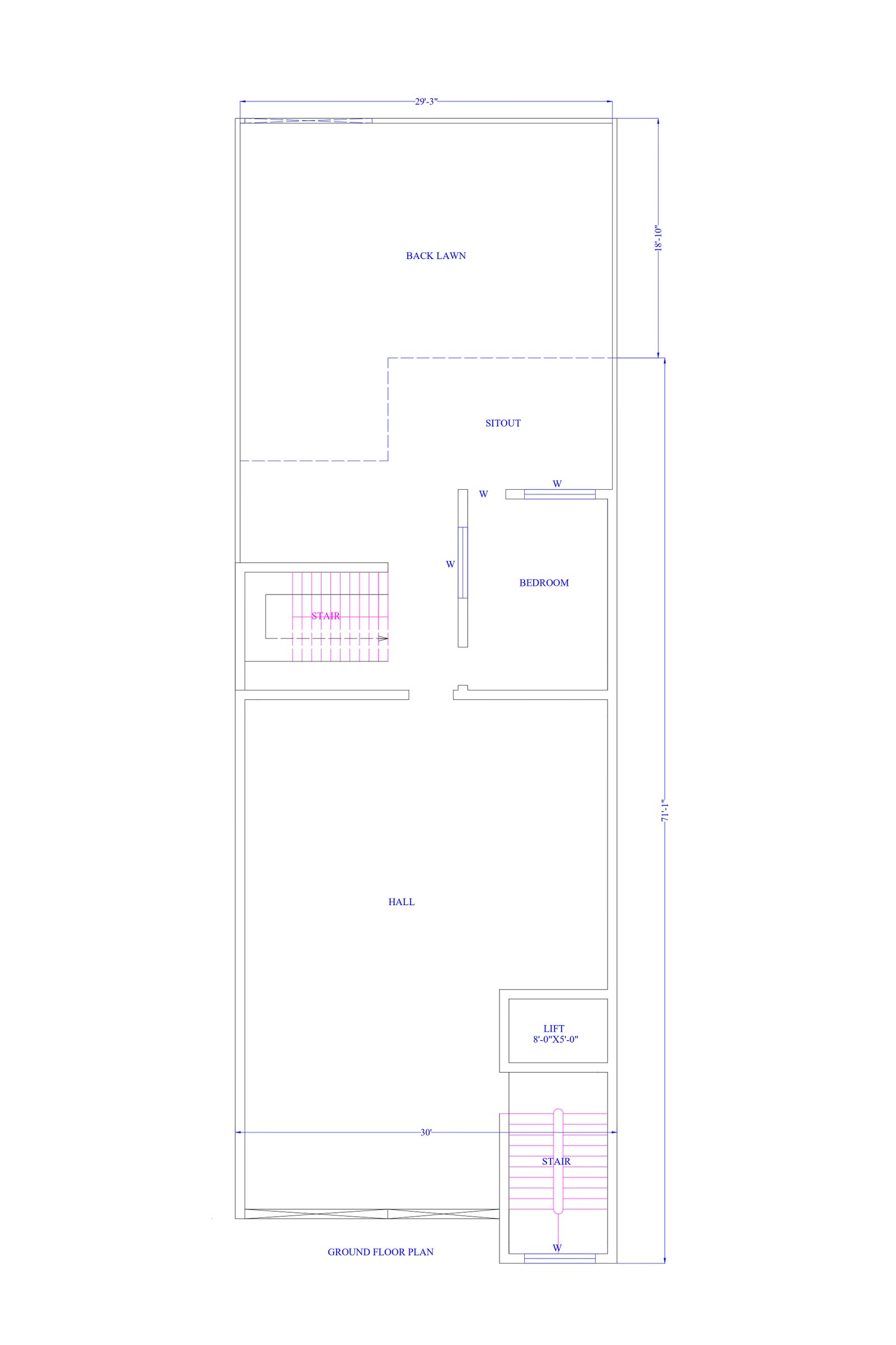 18x71 commercial building plans
