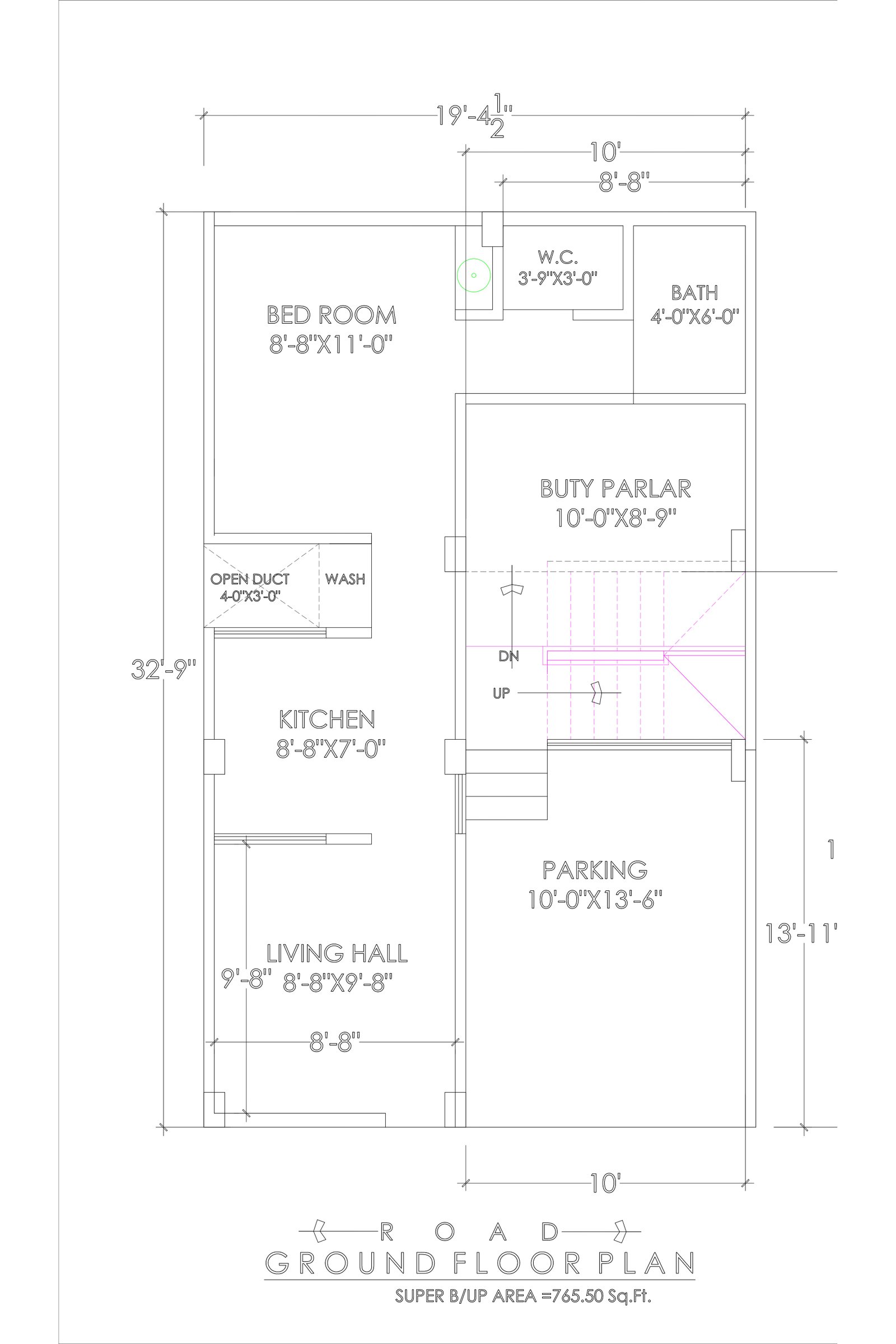 19x32 house 600 square feet
