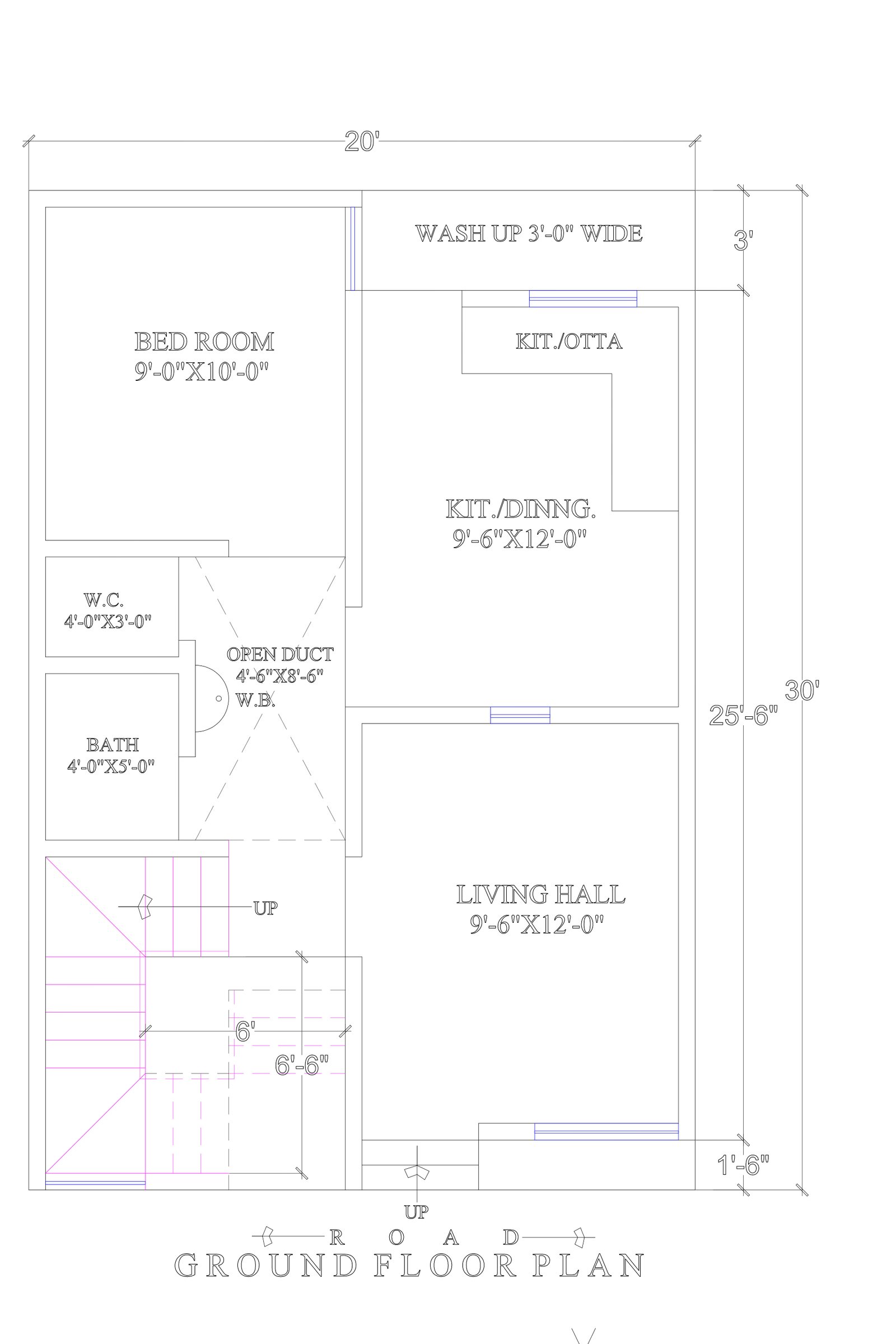 20x30 600 square feet house plan
