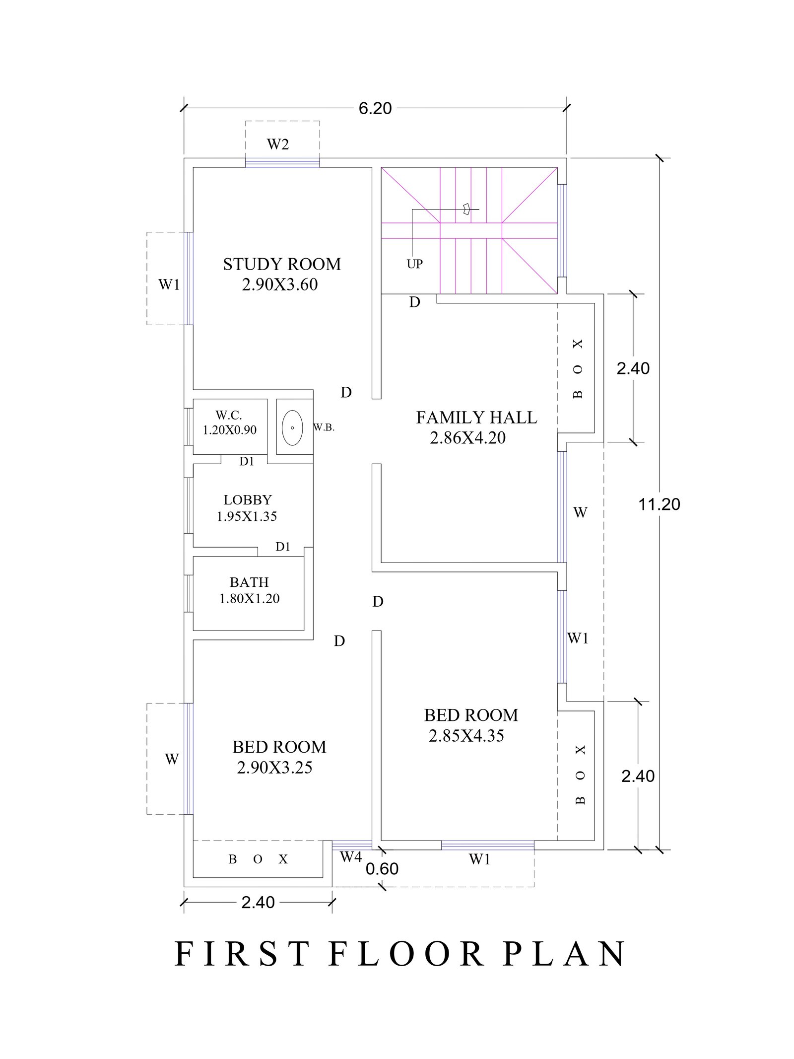 20x35-Ghar-ka-naksha-first-floor-2150