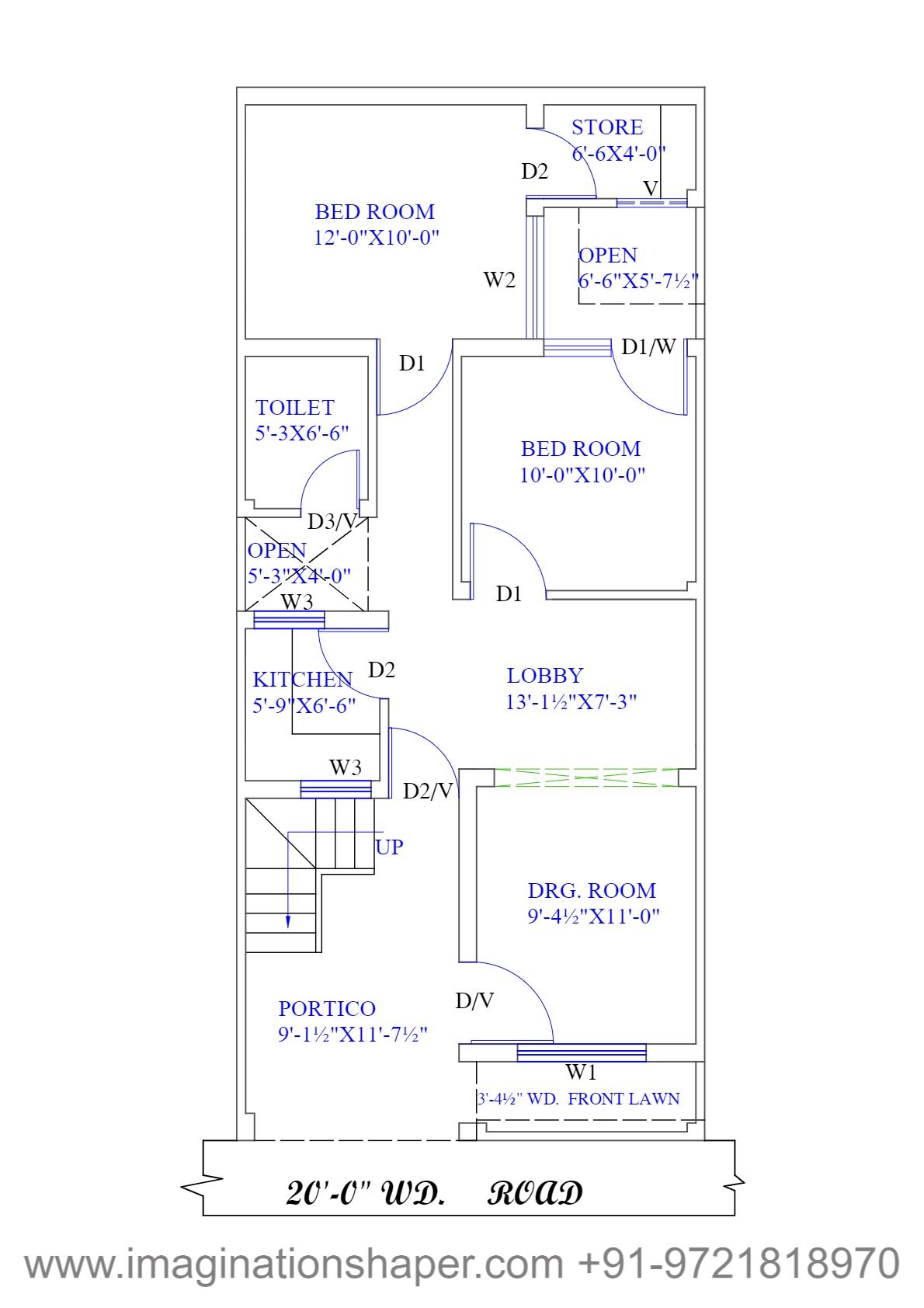20x45 900 sqft house plan