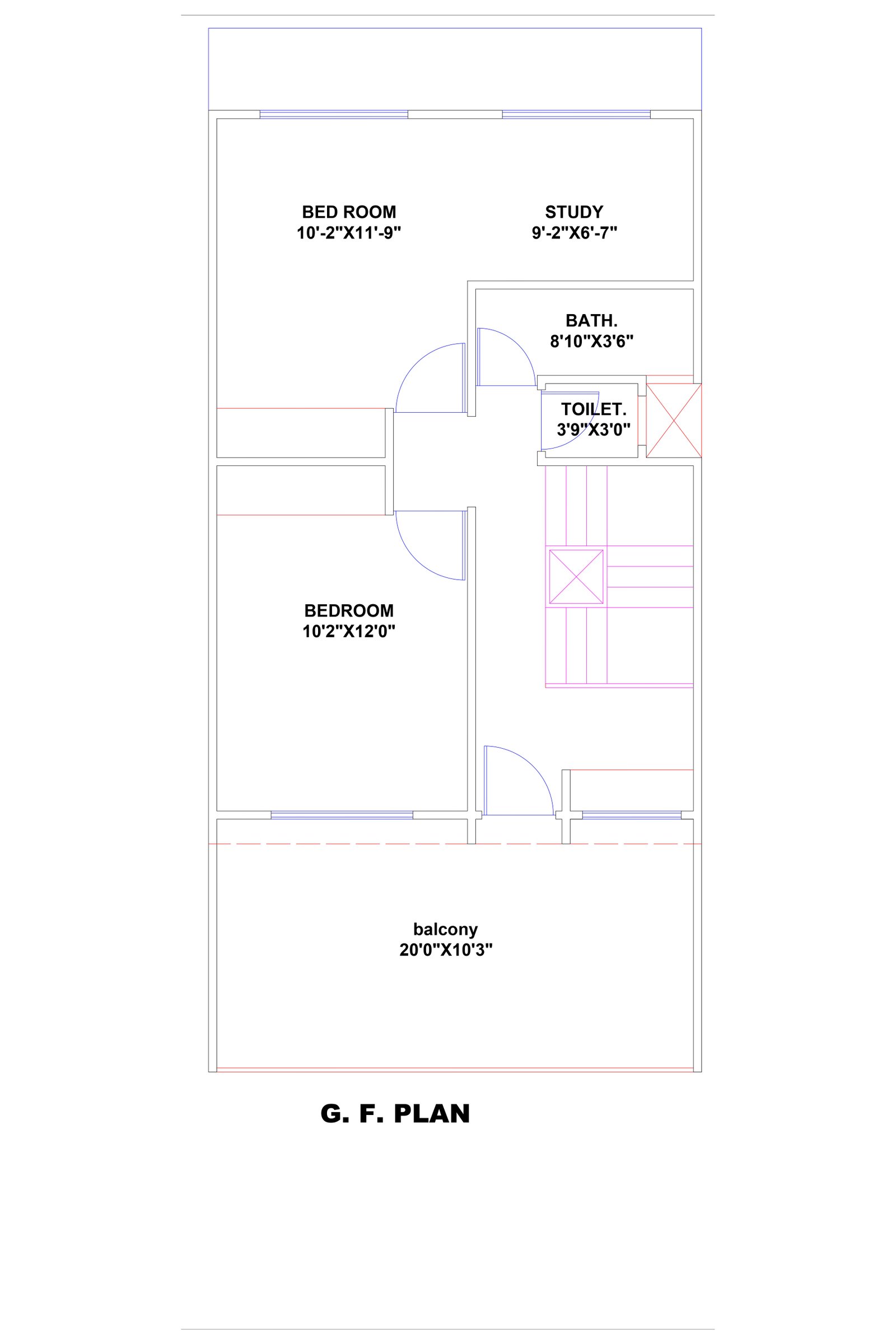 20x51 1000 sqft house plan