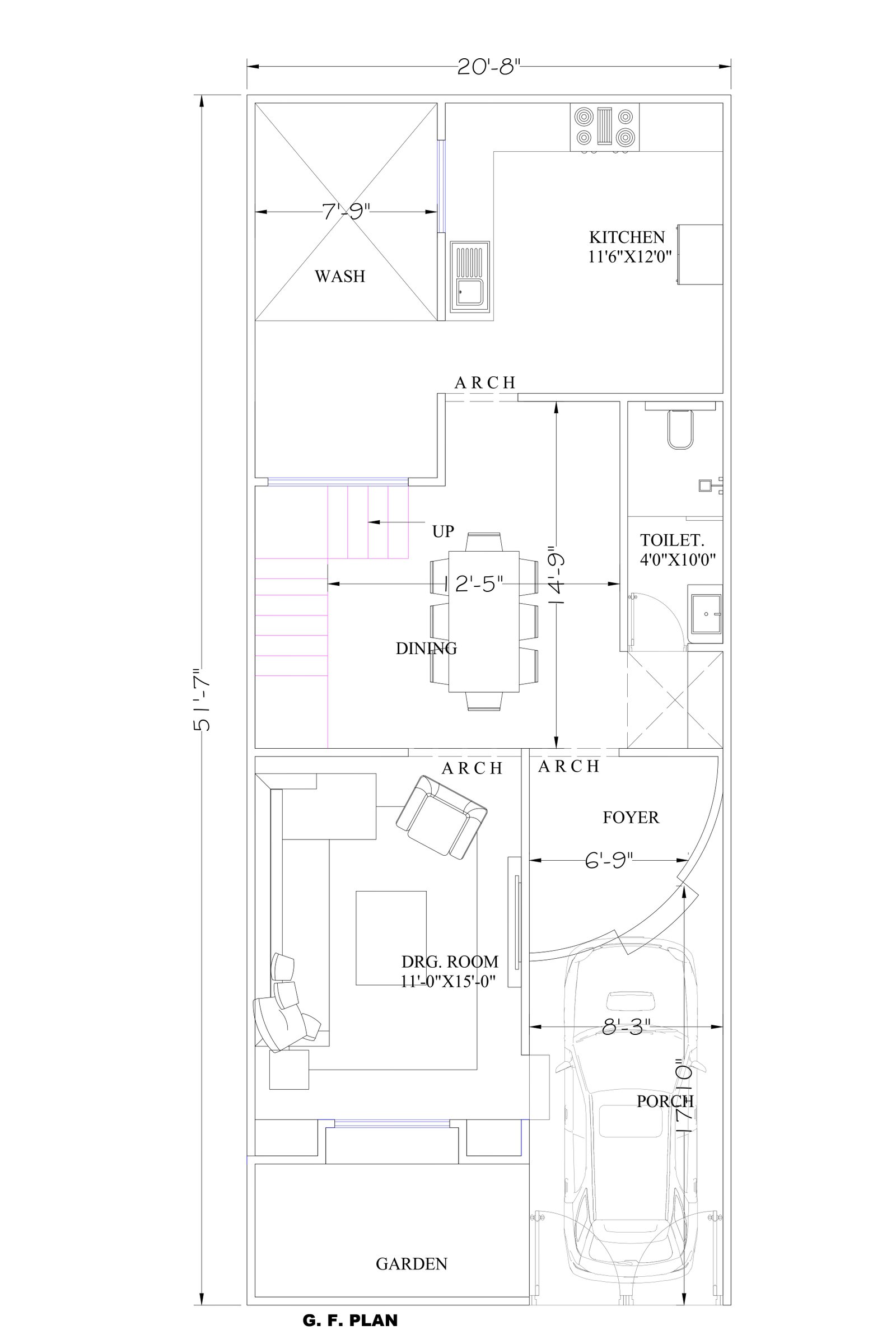 20x51 2d plans of houses