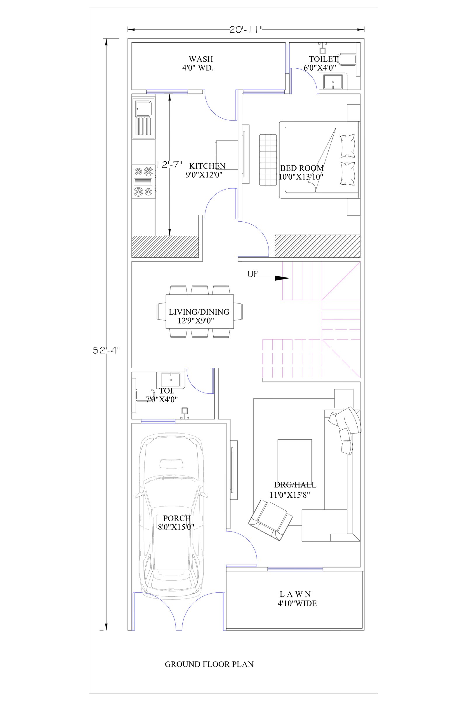 20x52 architectural plans