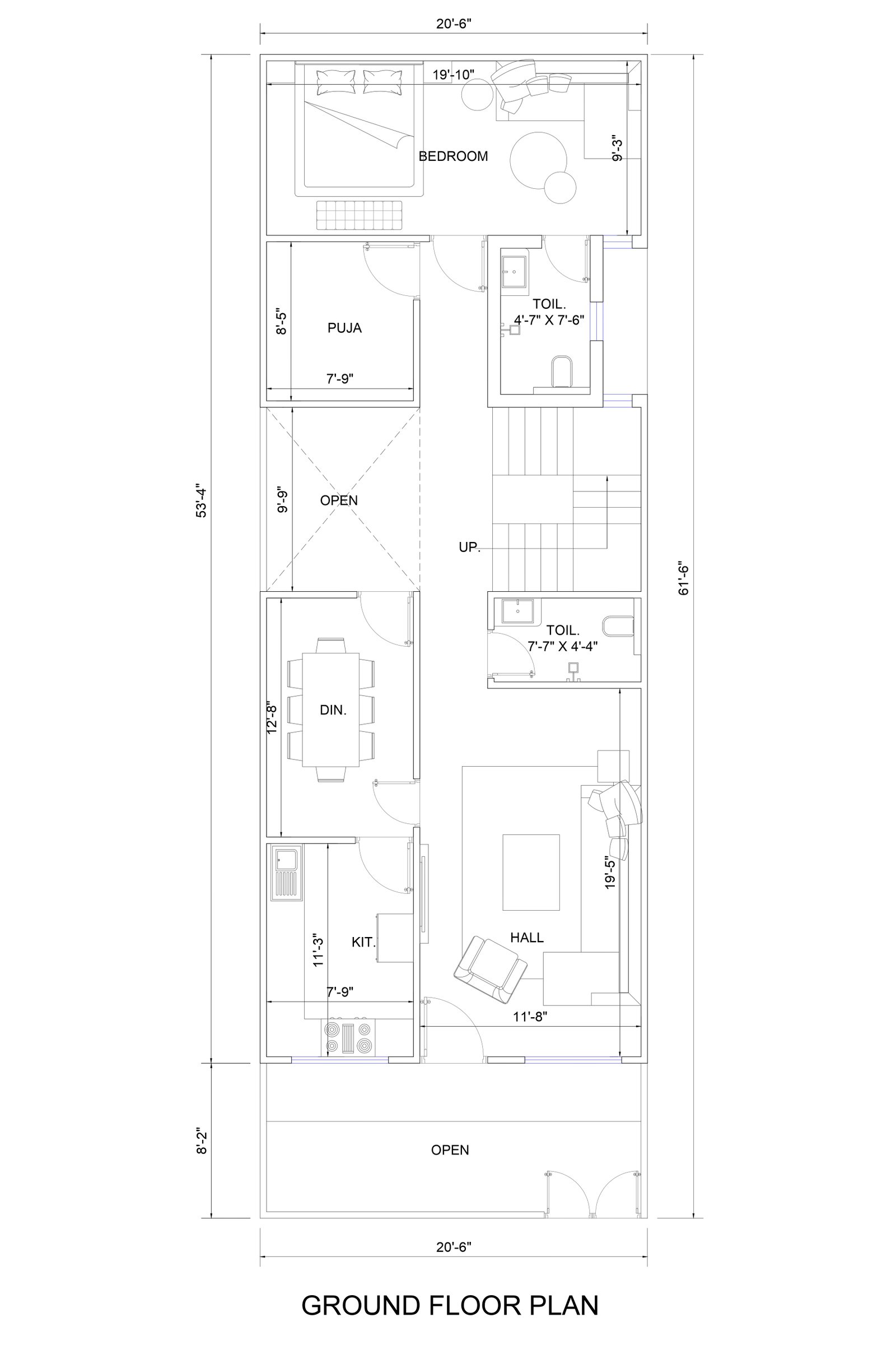 20x53 2d autocad drawing