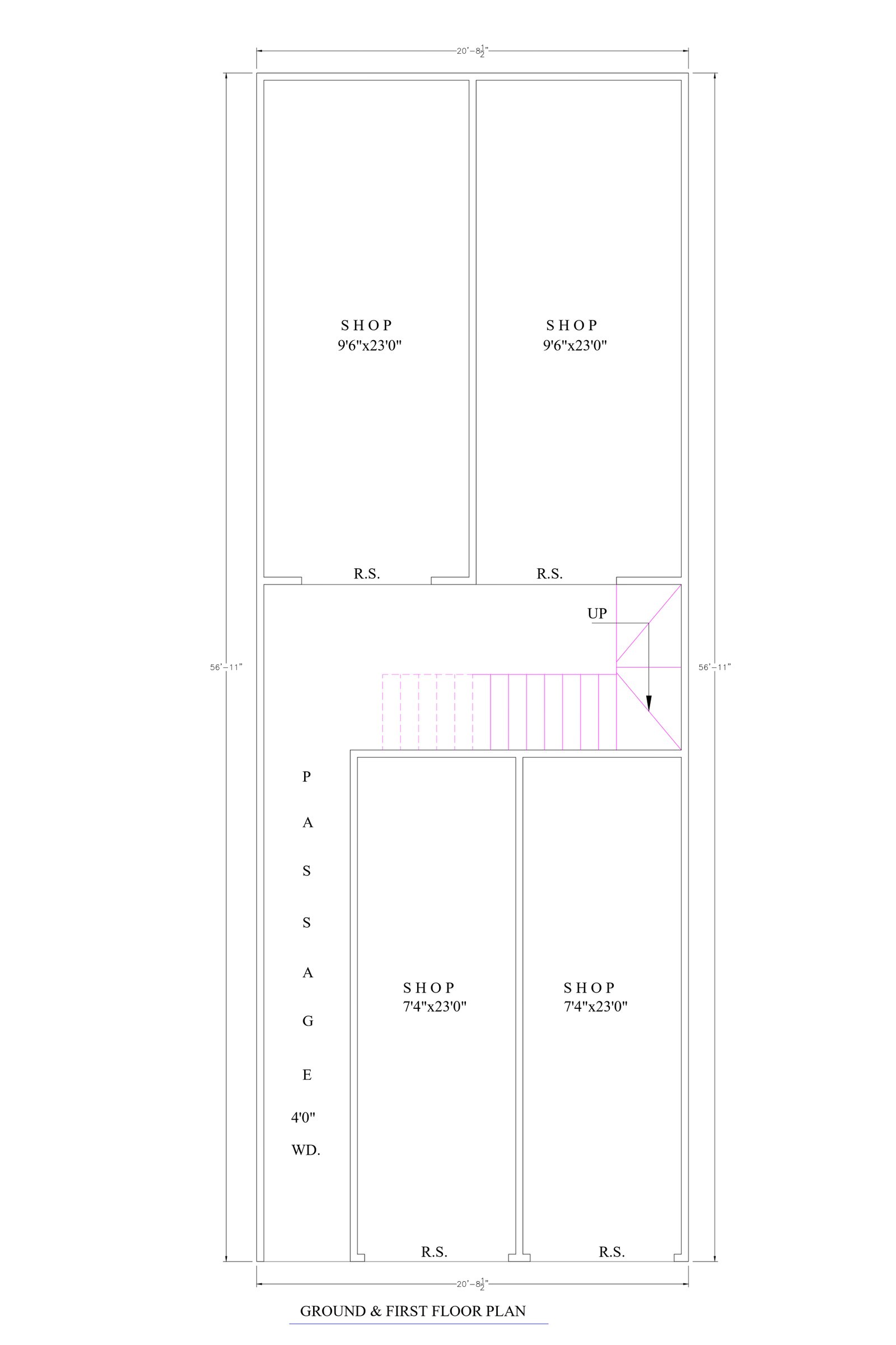 20x56 house with shop plans