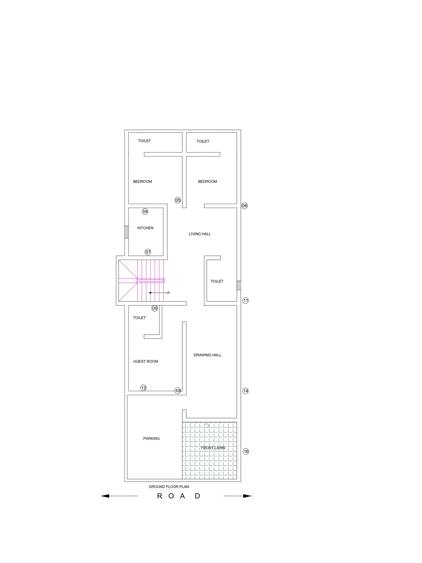 20x65 online house plan drawingn