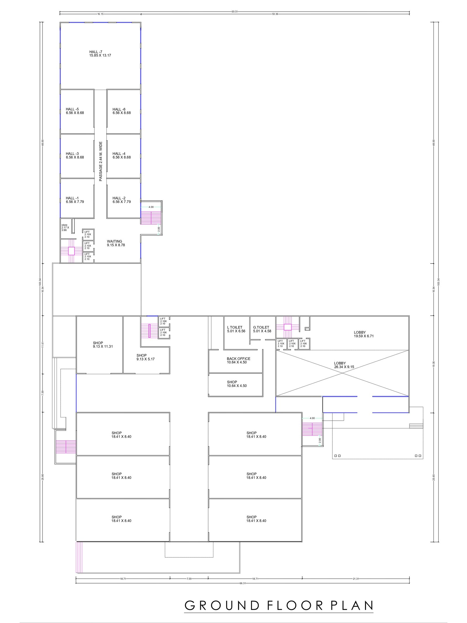 210x225 commercial building plans