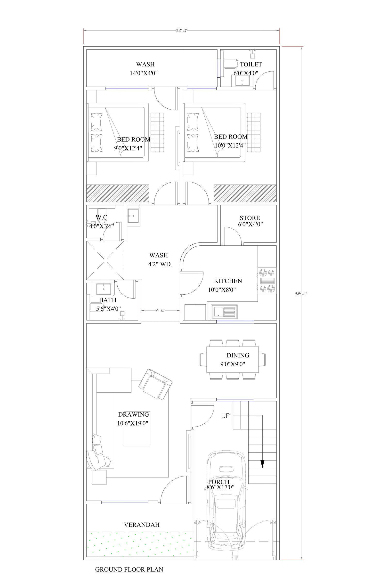 22x59 design a home plan
