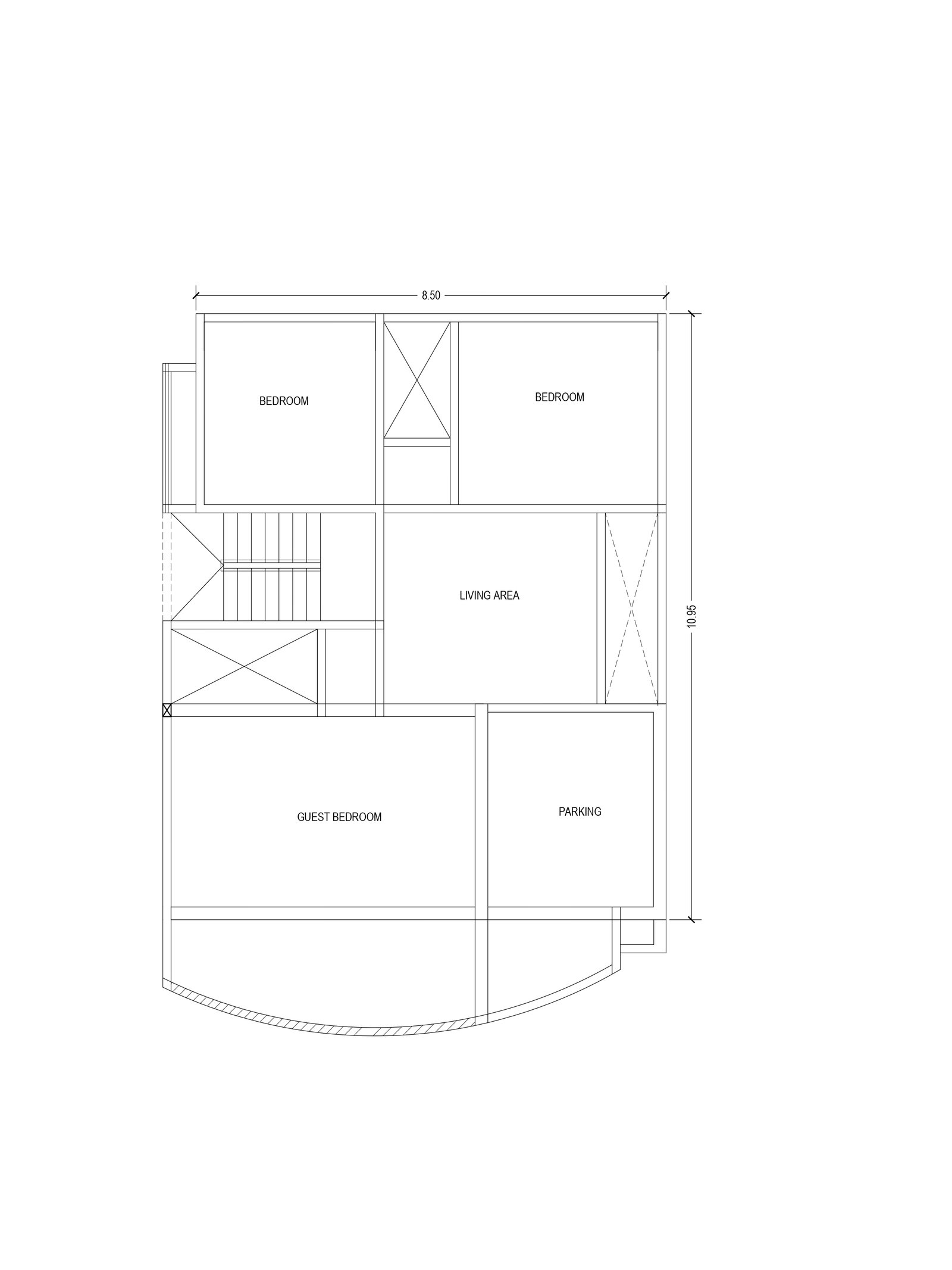 24x32 simple single floor house design