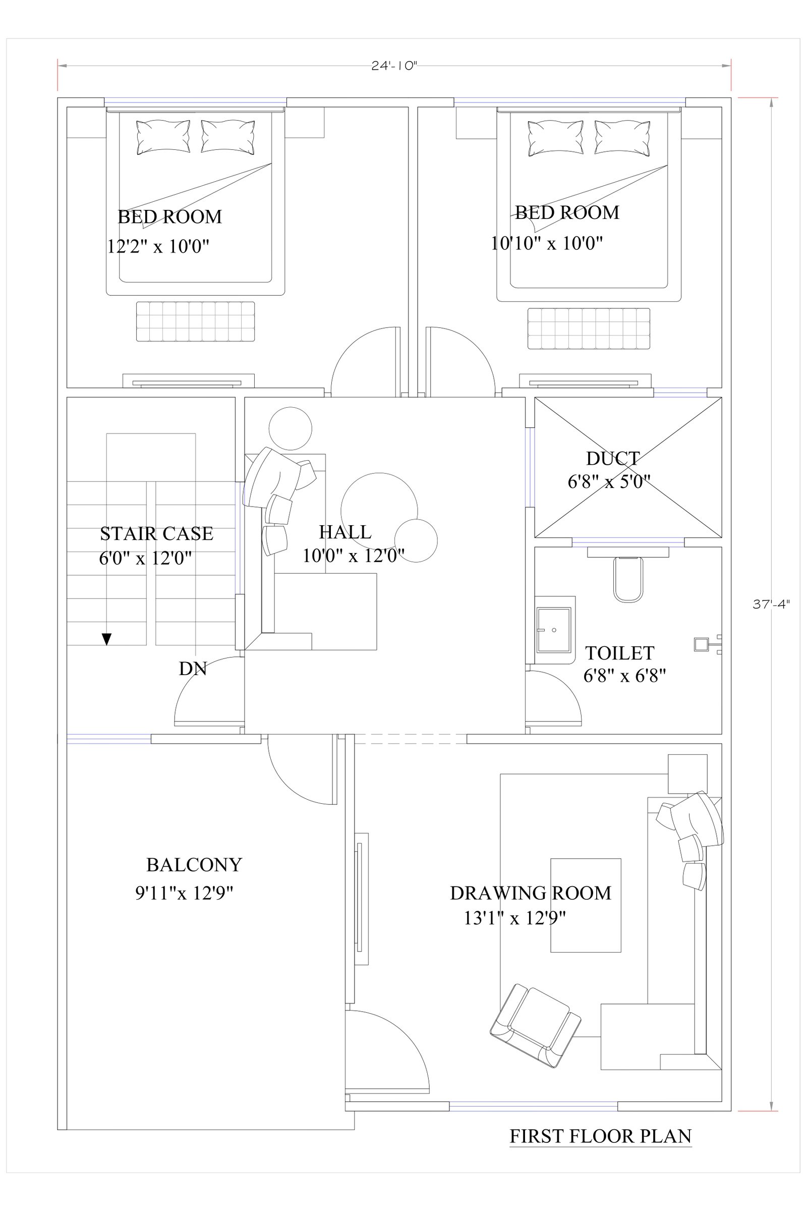 24x52-Corner-house-design-first-floor-2538