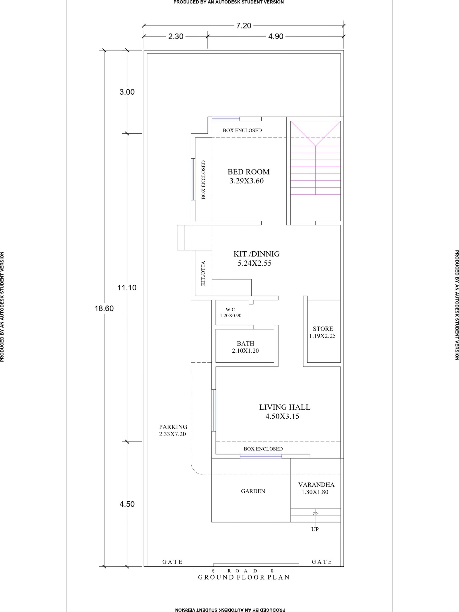 24x60 1 bhk house design