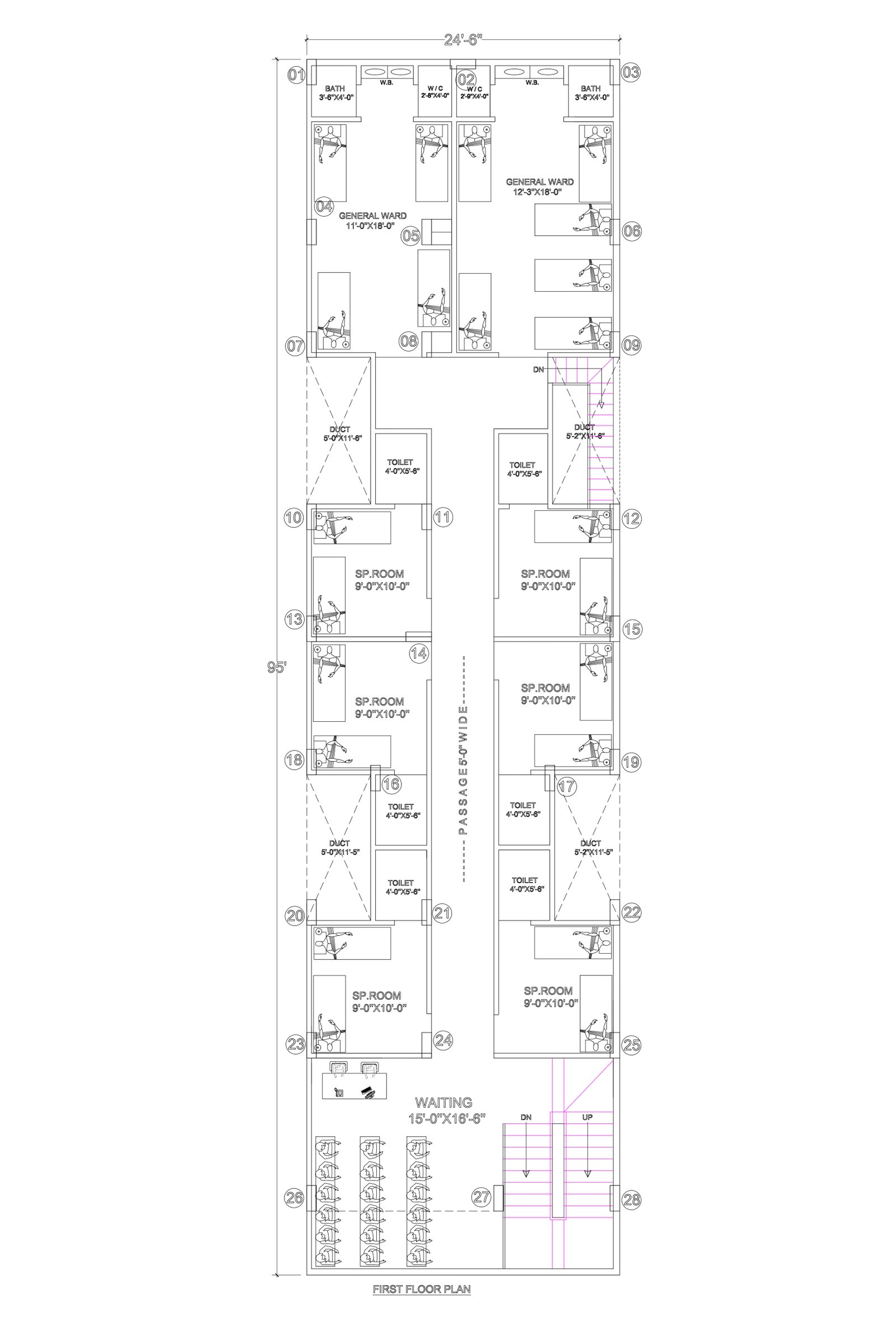 24x95 rental purpose house plans