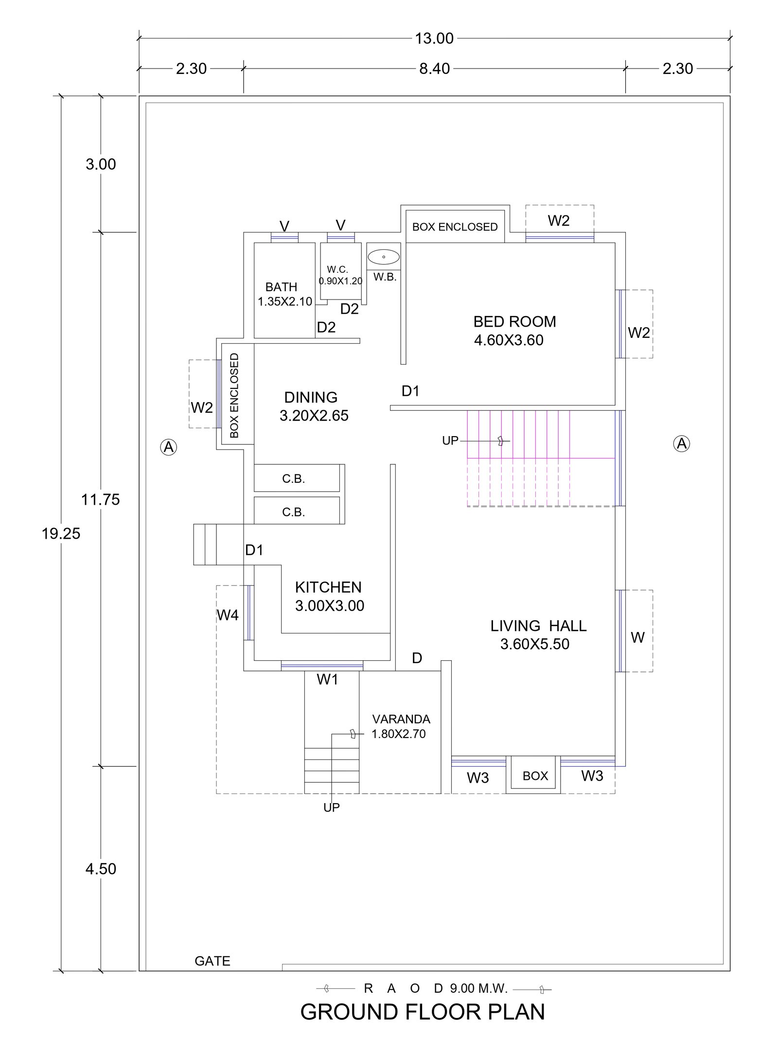 25x35 small home plan