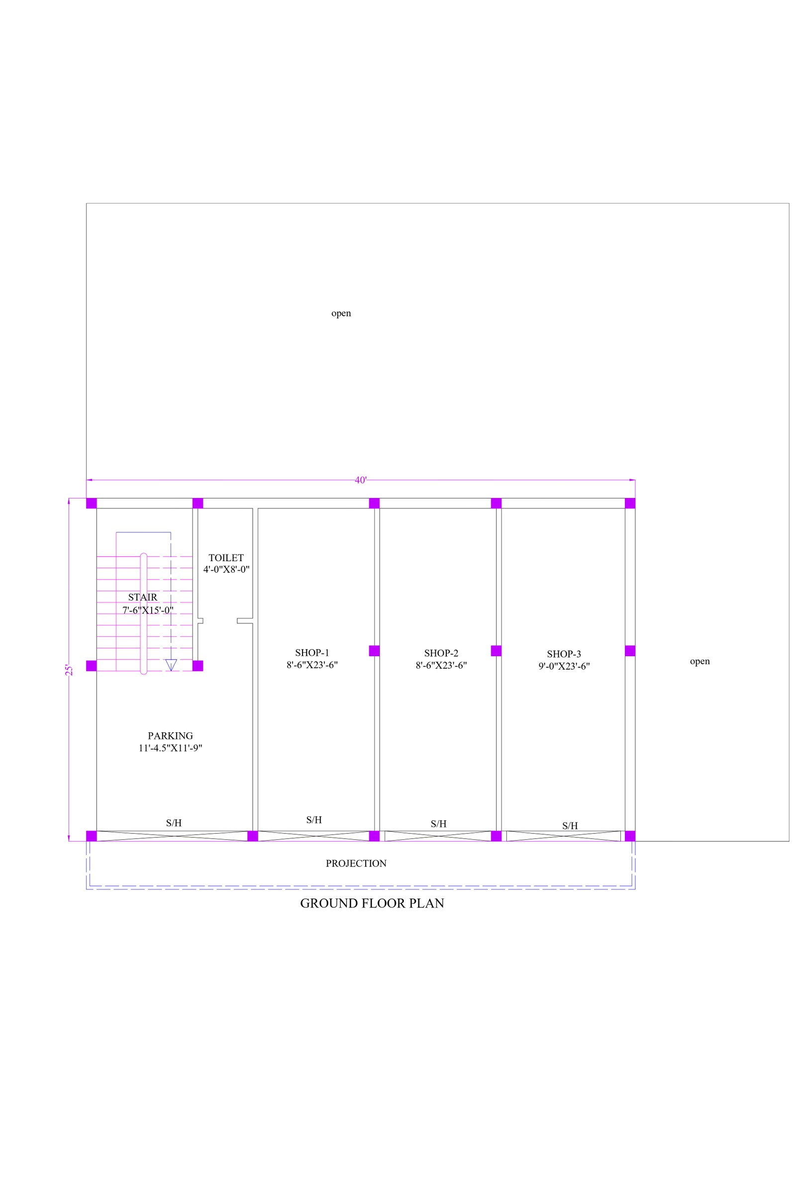 25x40 house with shop plans