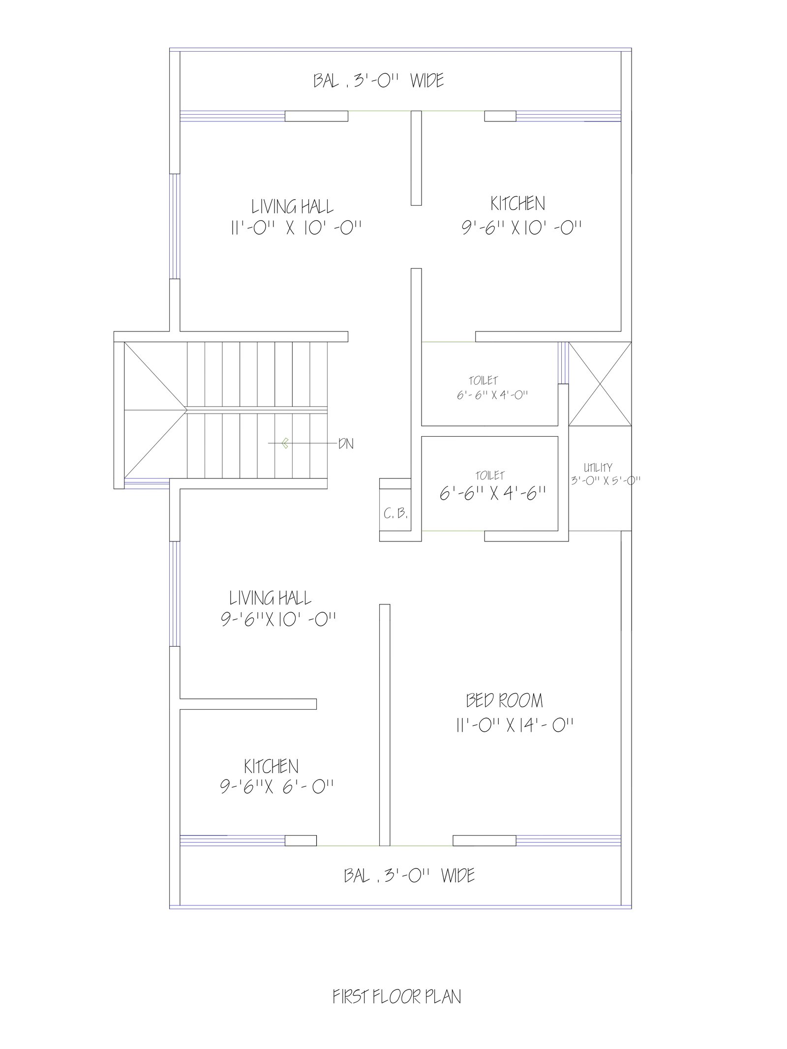 25x41-1-bhk-house-design-first-floor-2062