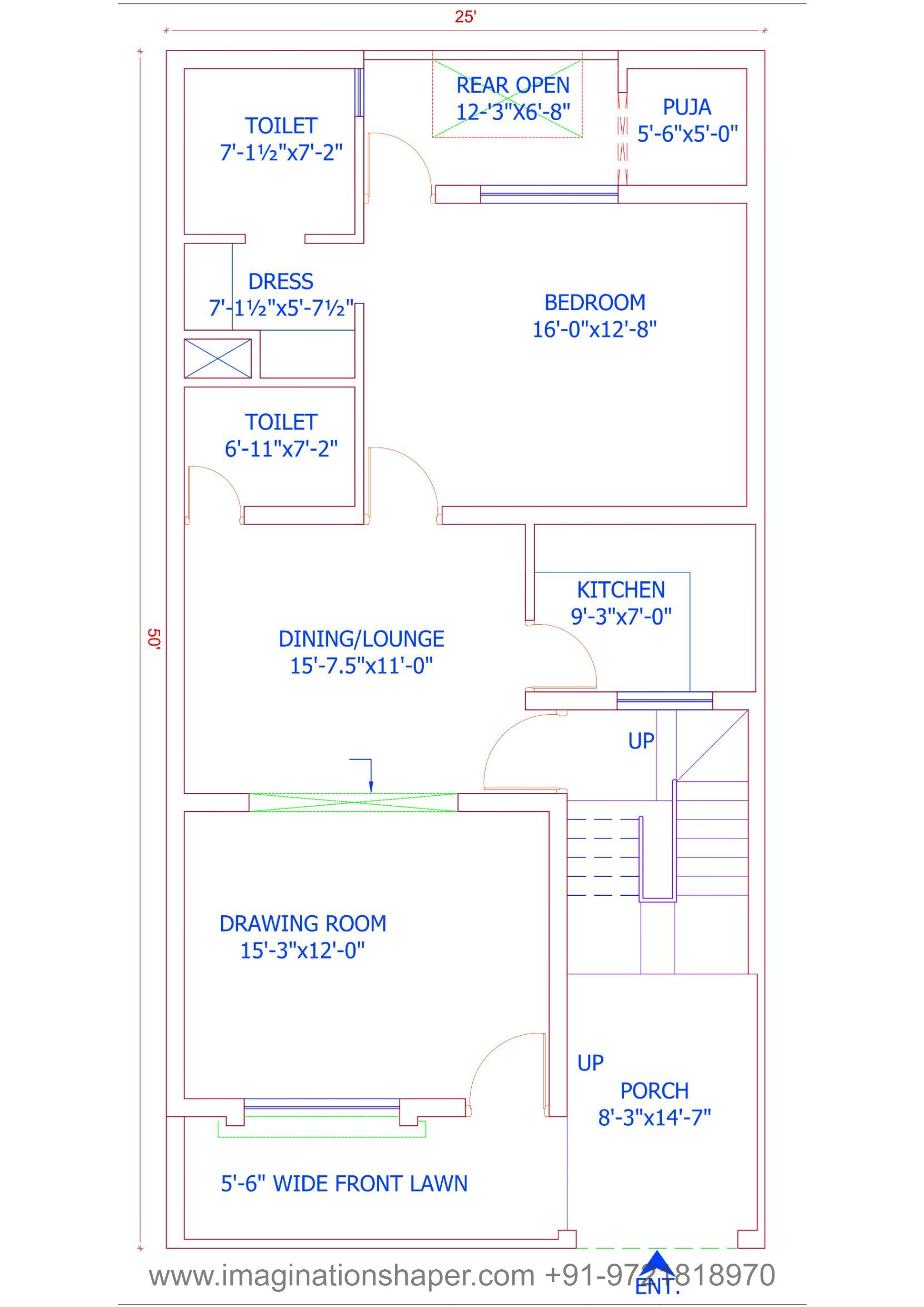 25x50 modern house plan