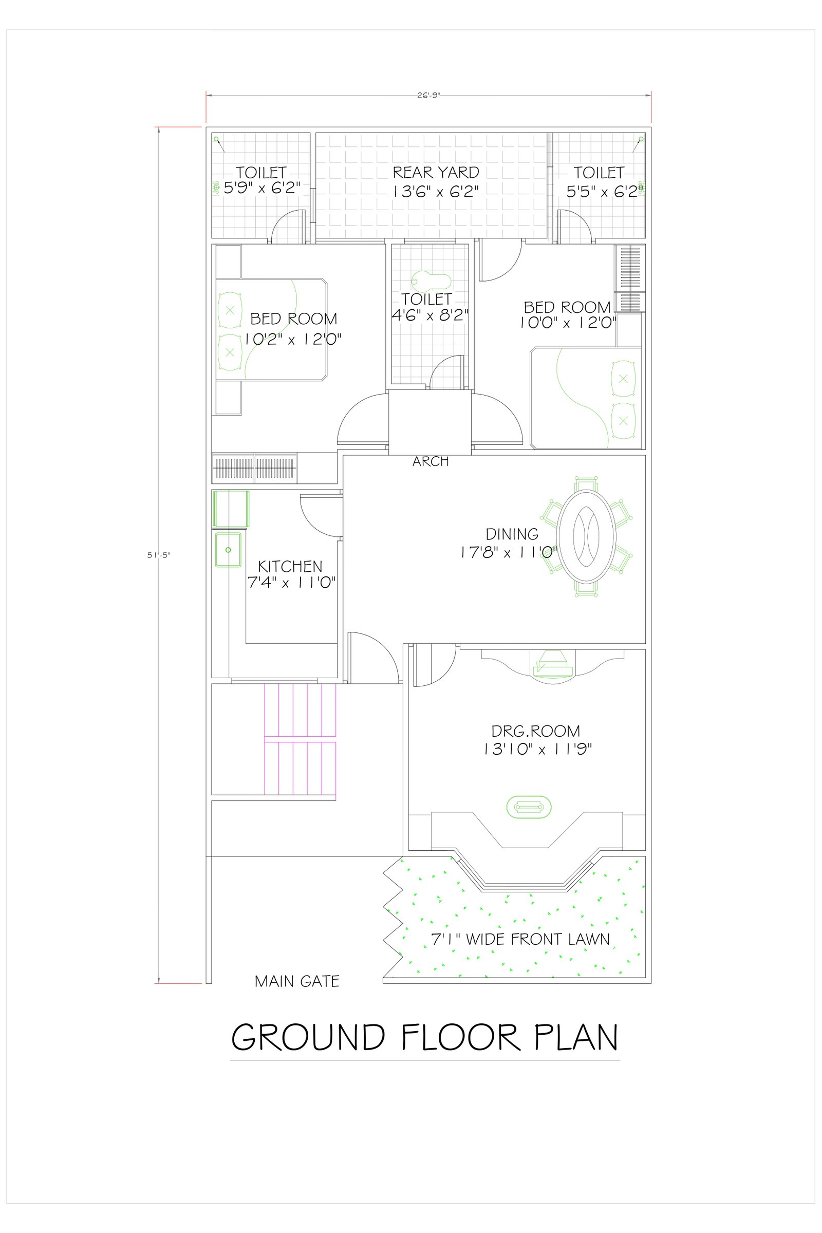 26x51 basement home design