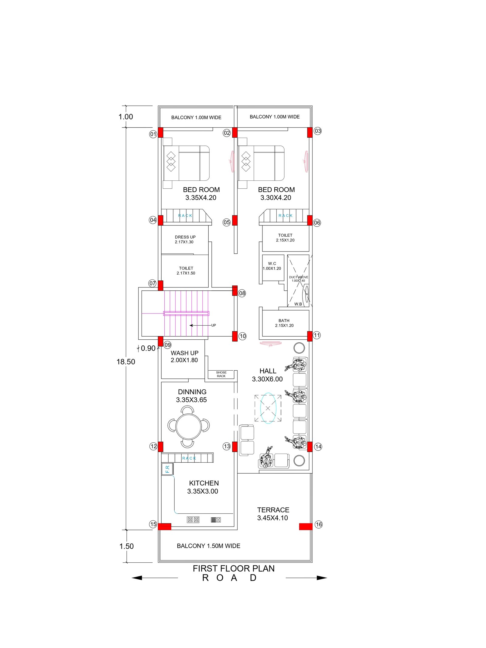 26x57 2bhk house design