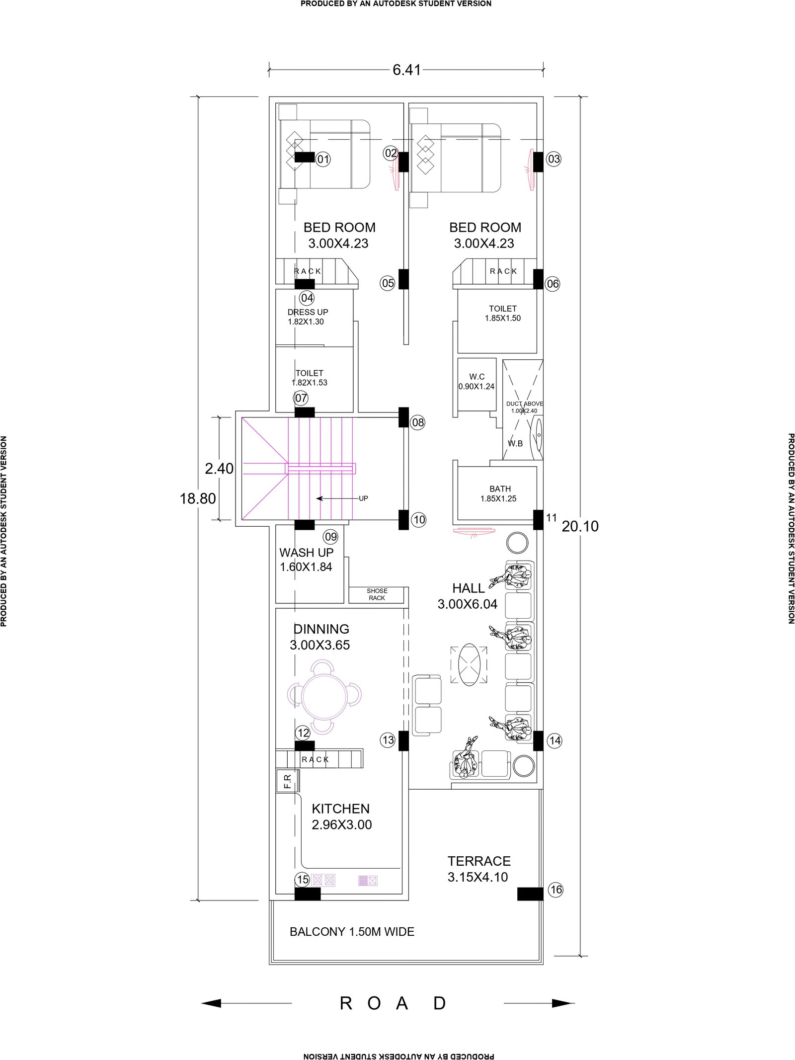 26x57 2bhk house design