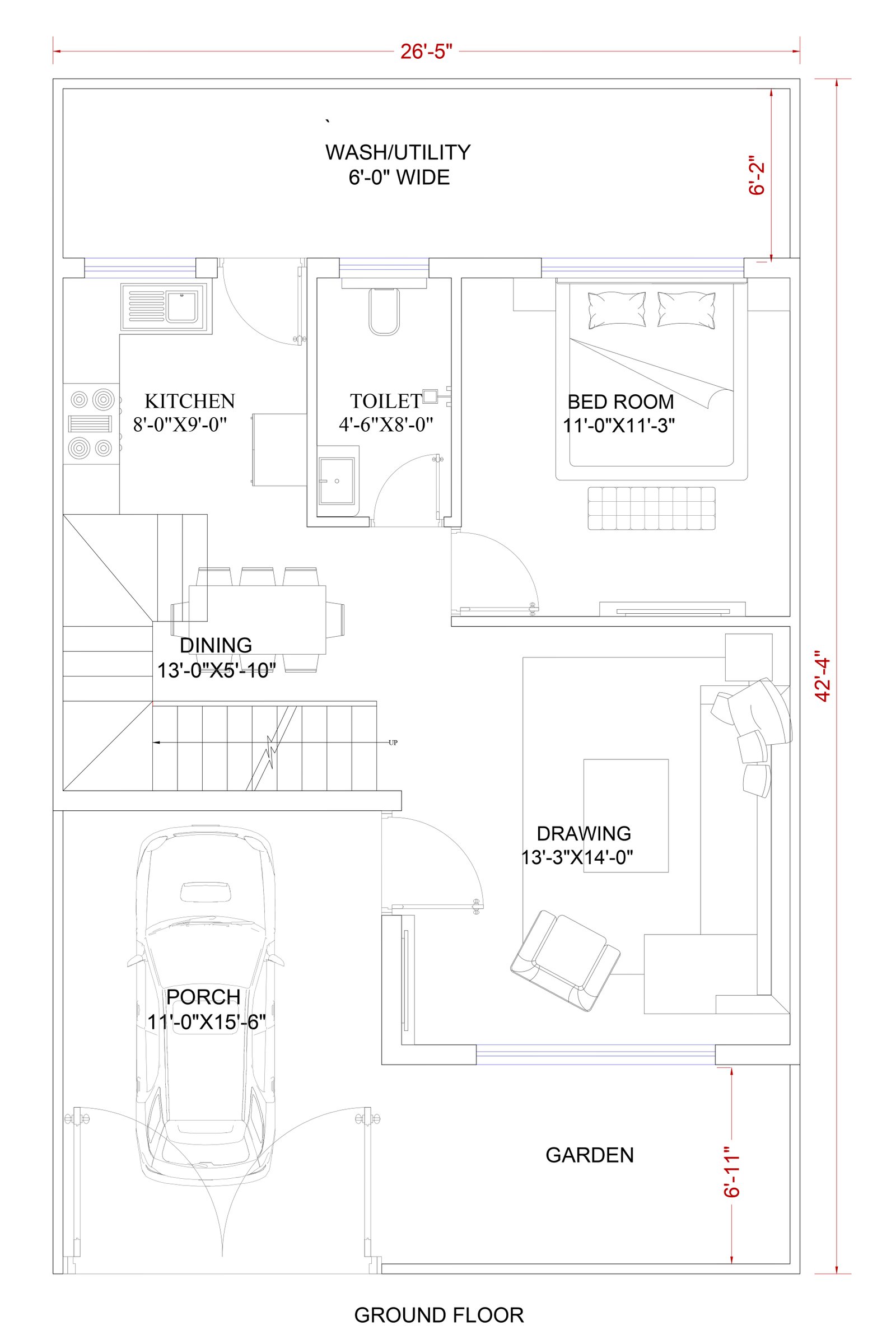 27x42 duplex house plans