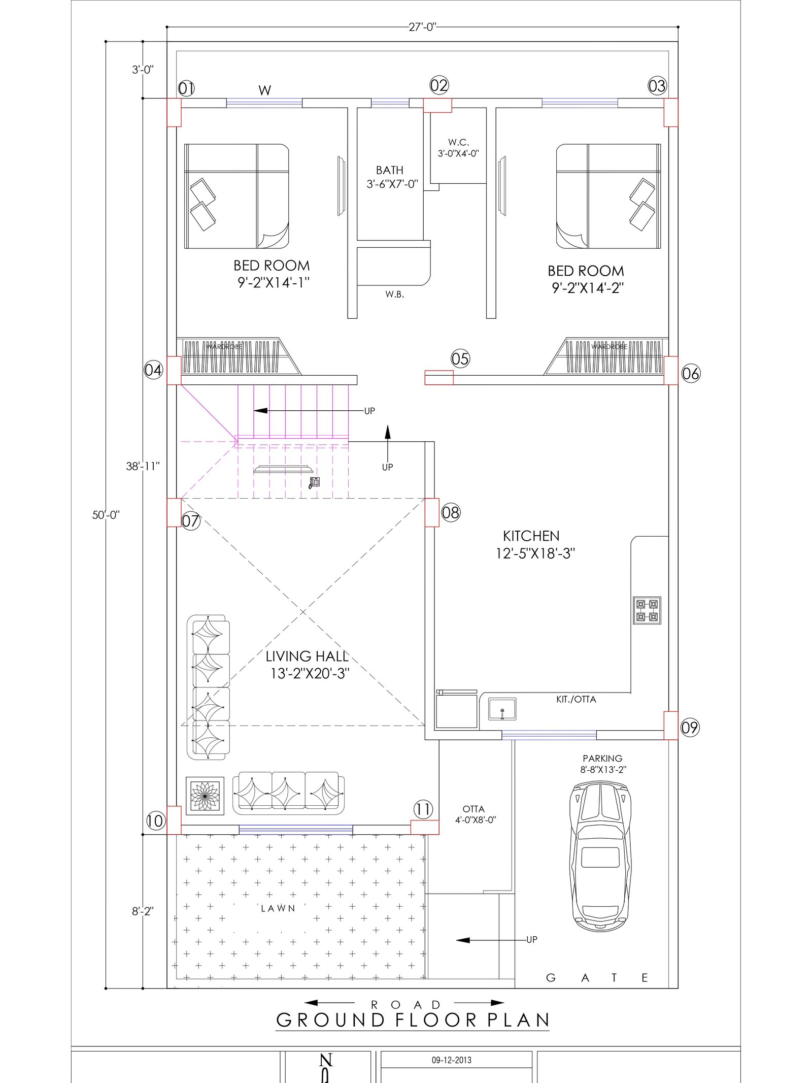 27x50 2bhk home design