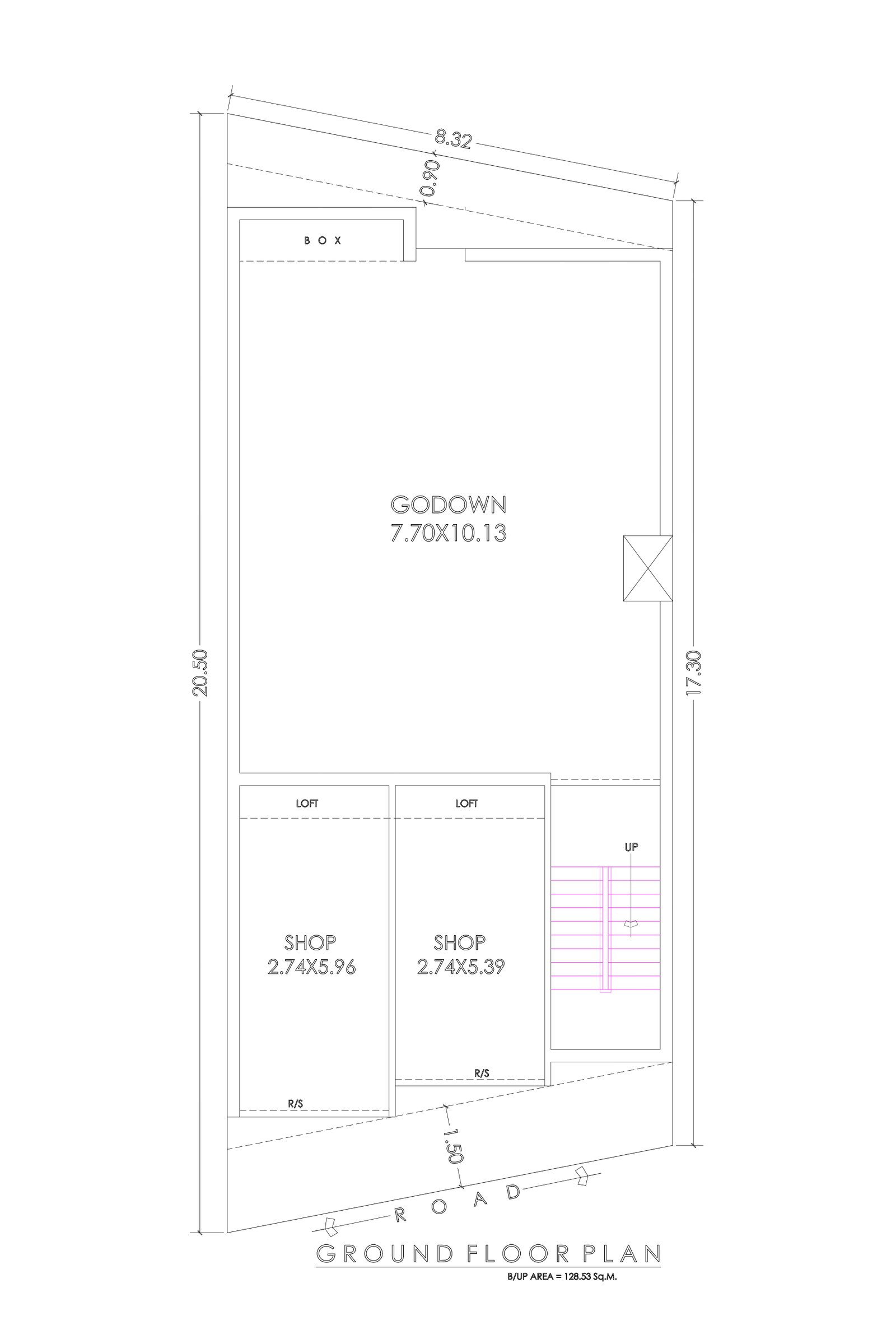 27x67 house and shop plans