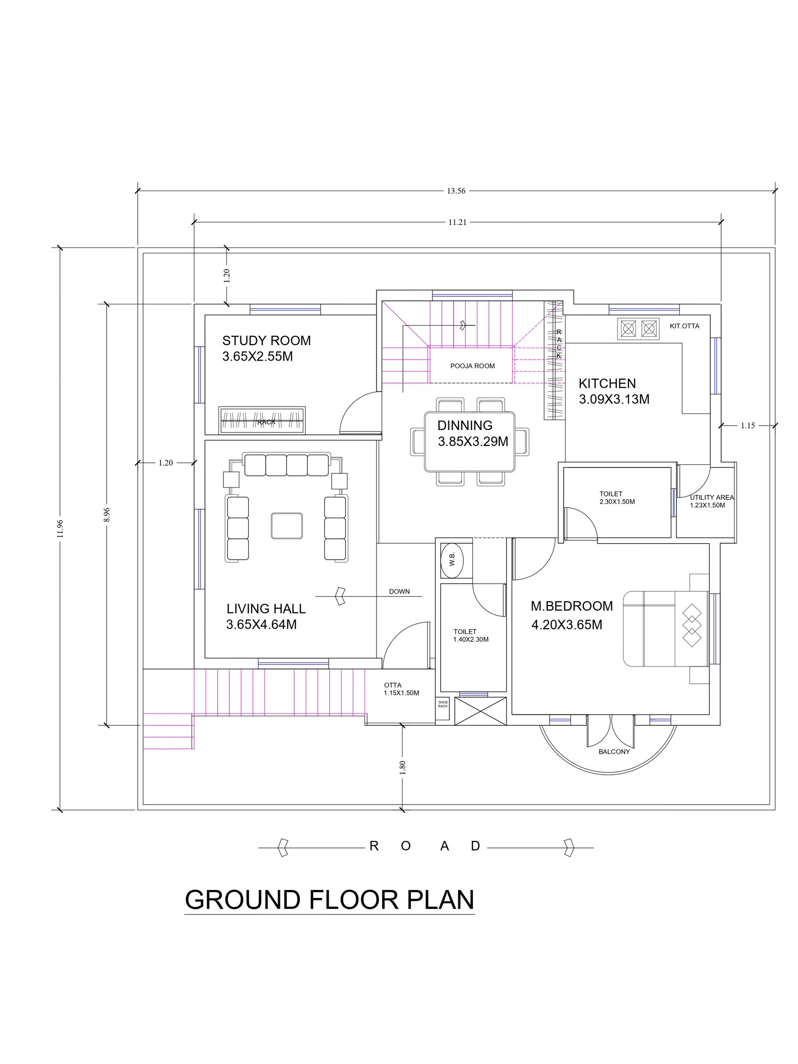 28x35 modern classic villa design