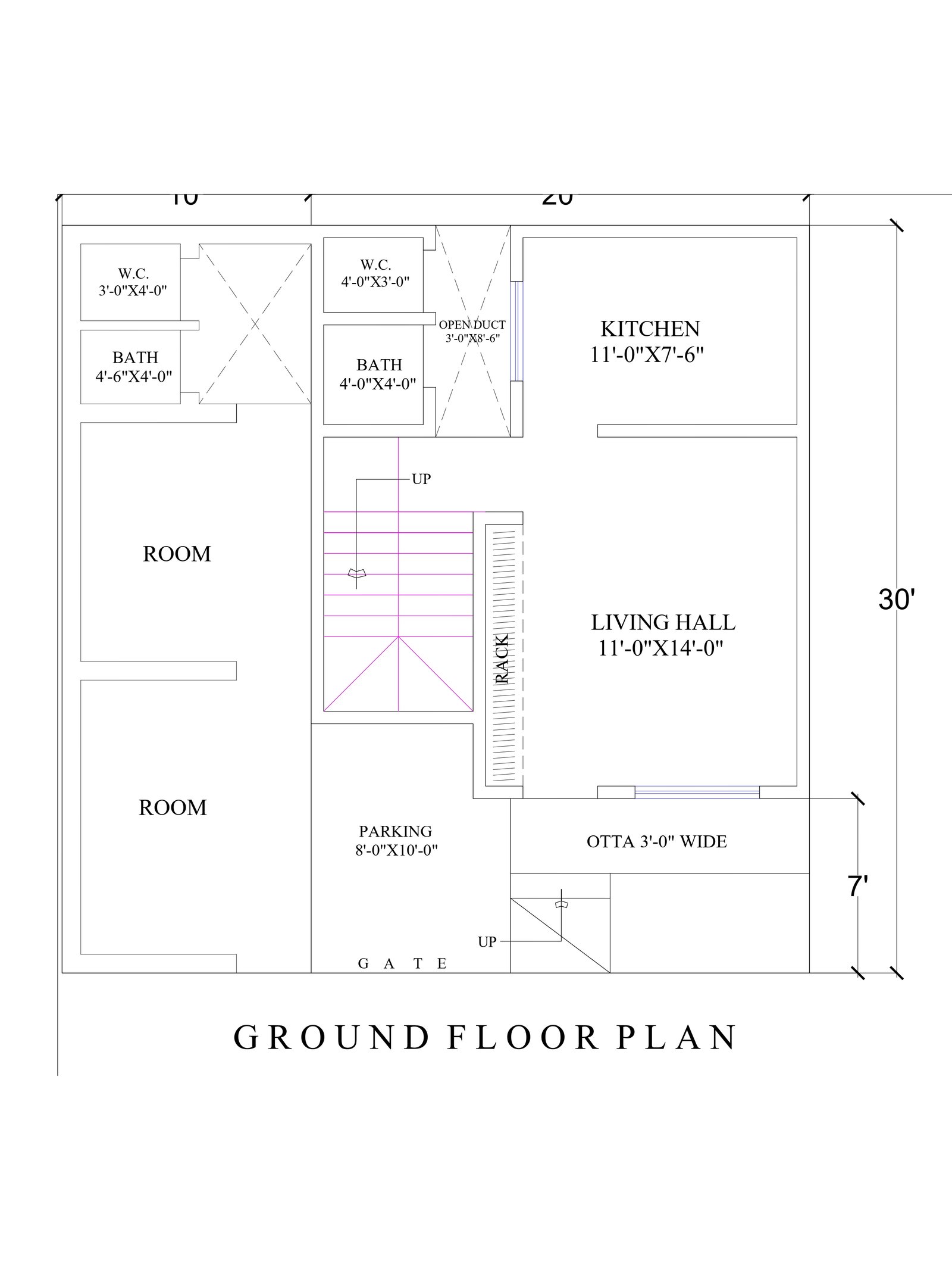 30x30 900 sq ft house plan