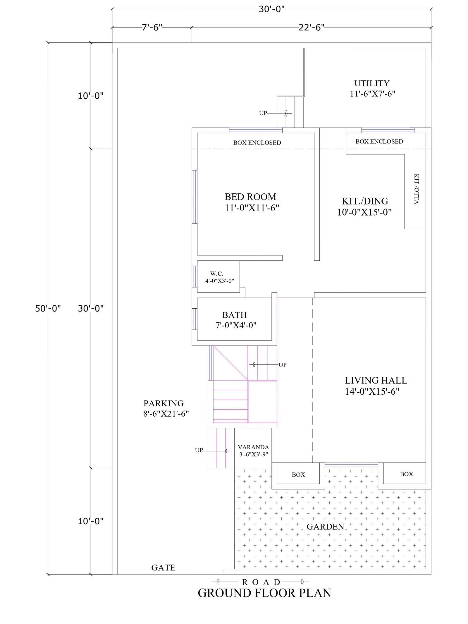30x30 900 sq ft house plan