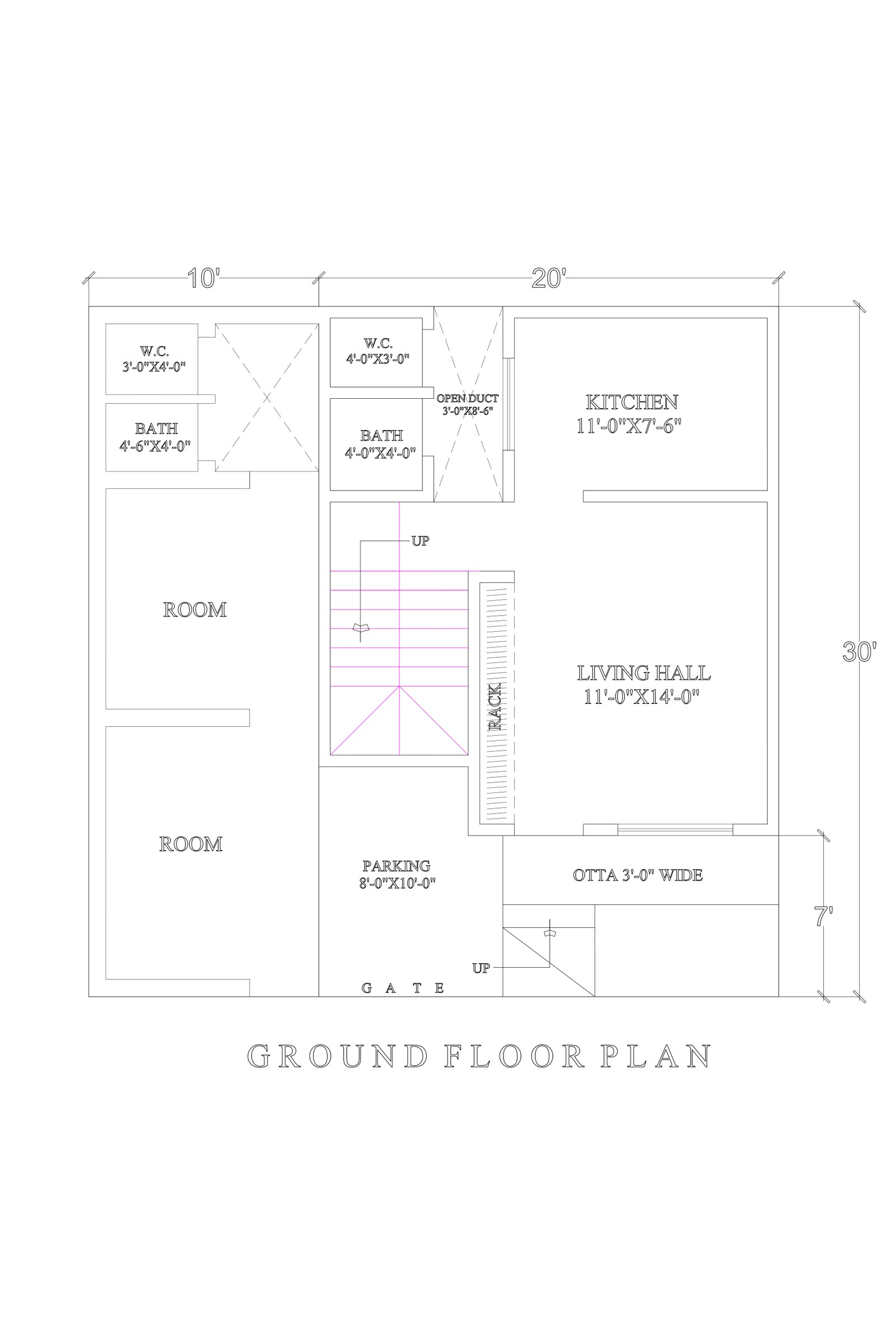 30x30 rental purpose house plans