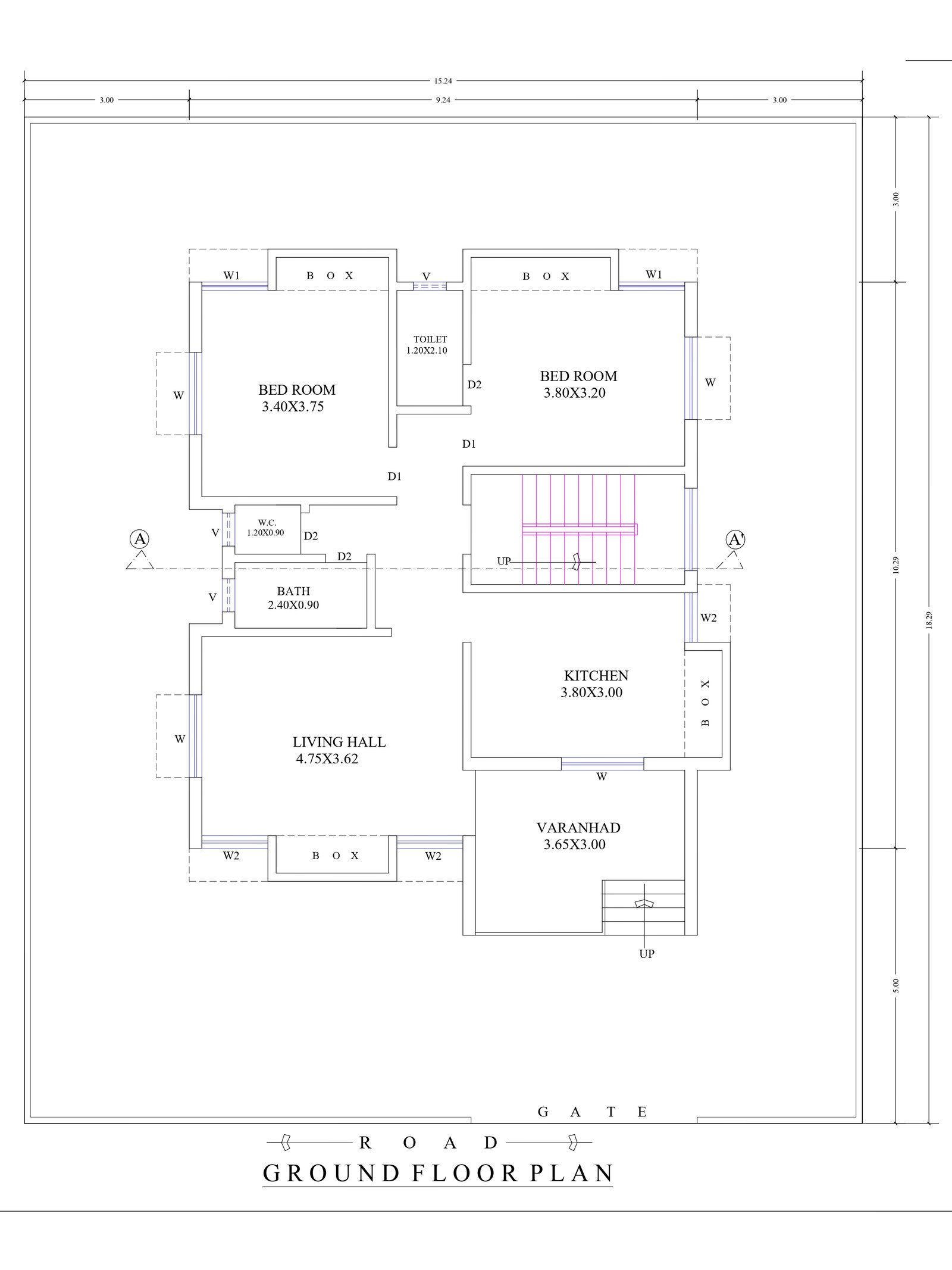 30x34 floor map drawing