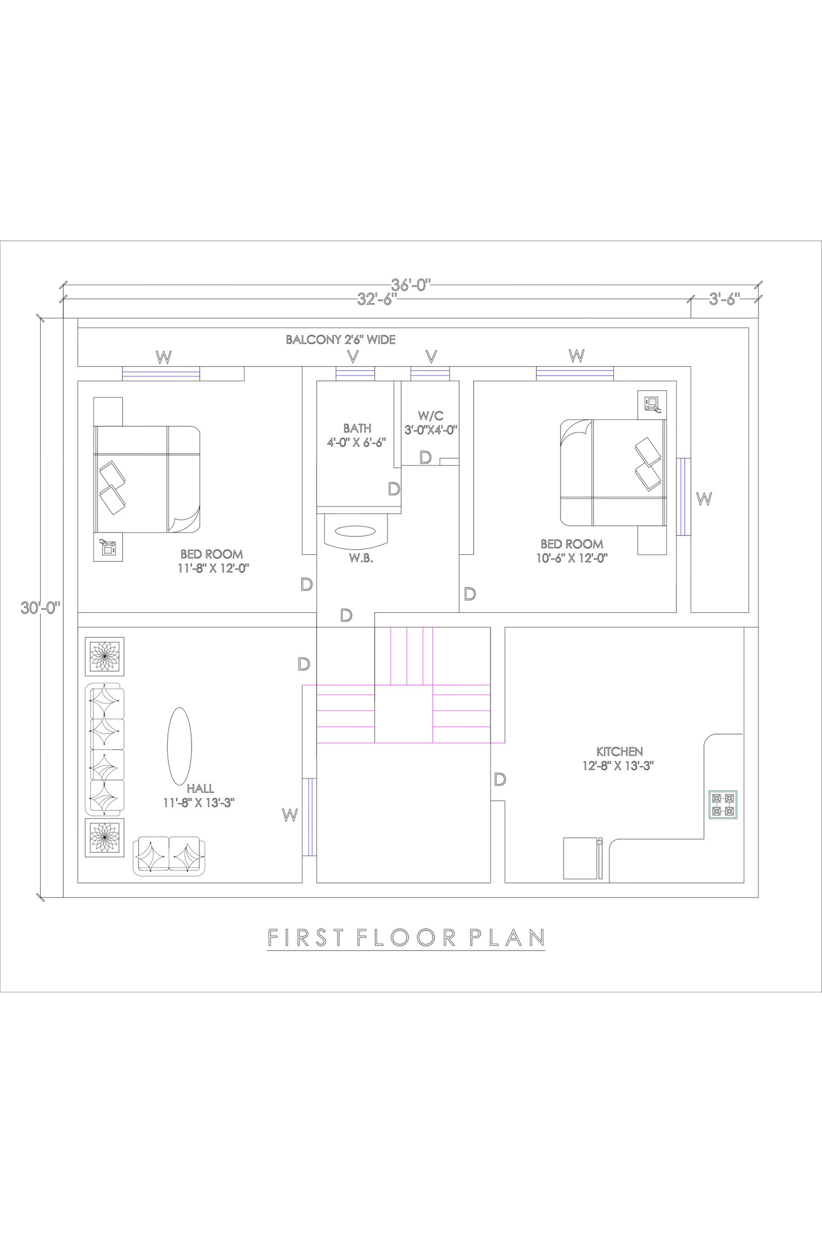 30x36-simple-small-house-design-first-floor-1908
