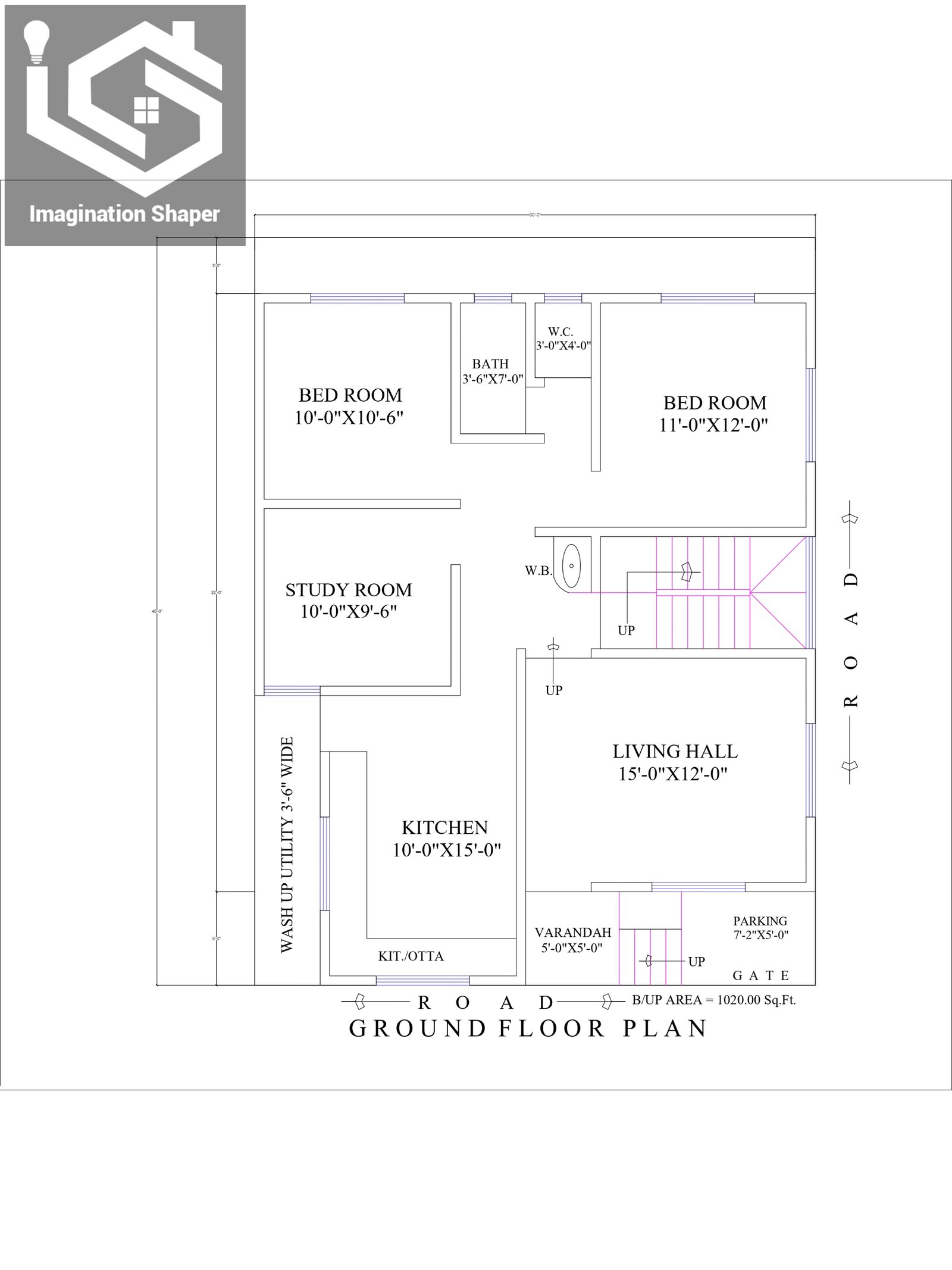 30x40 1200sq ft house plan
