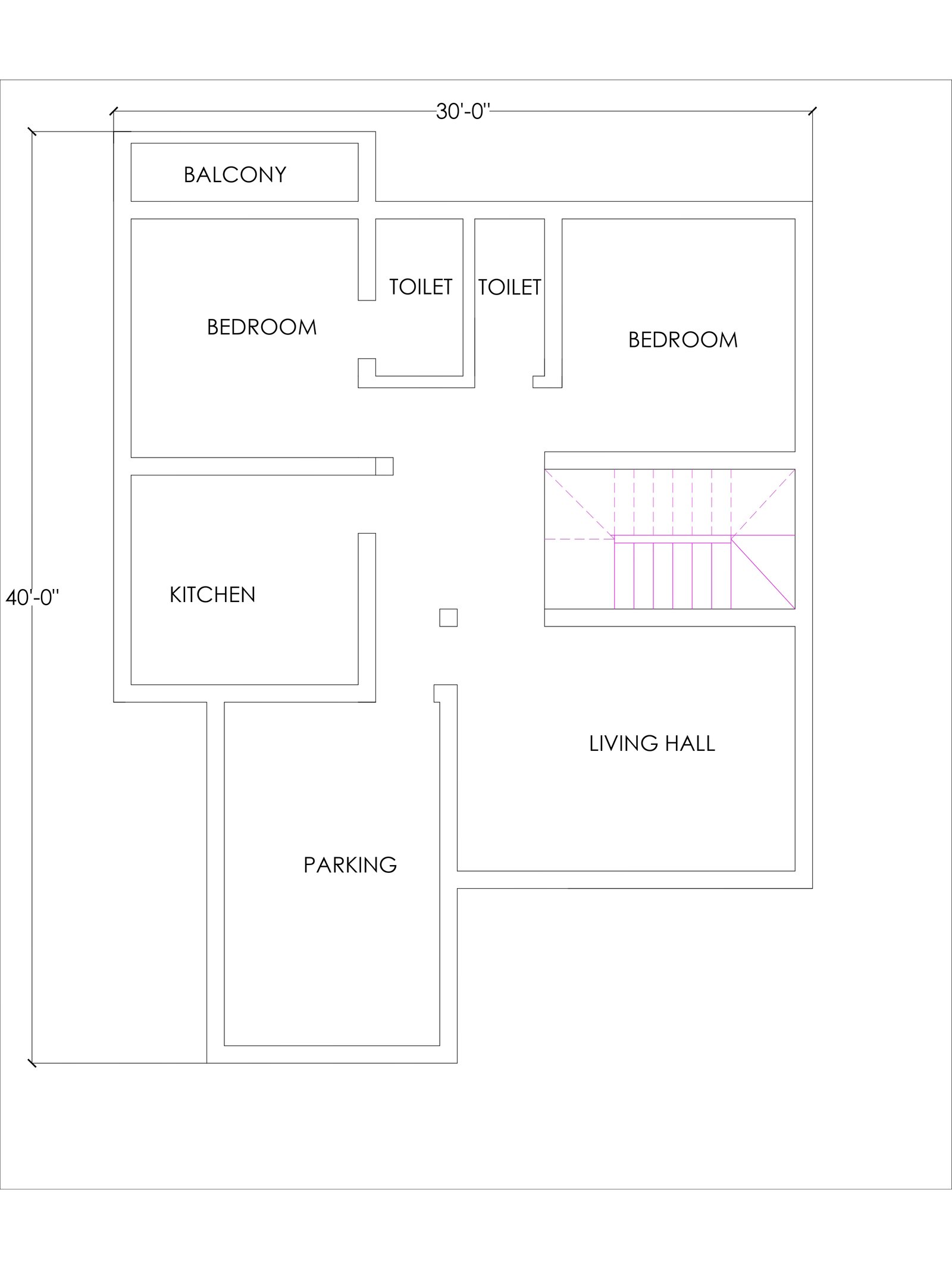 30x40 1200sq ft house plan