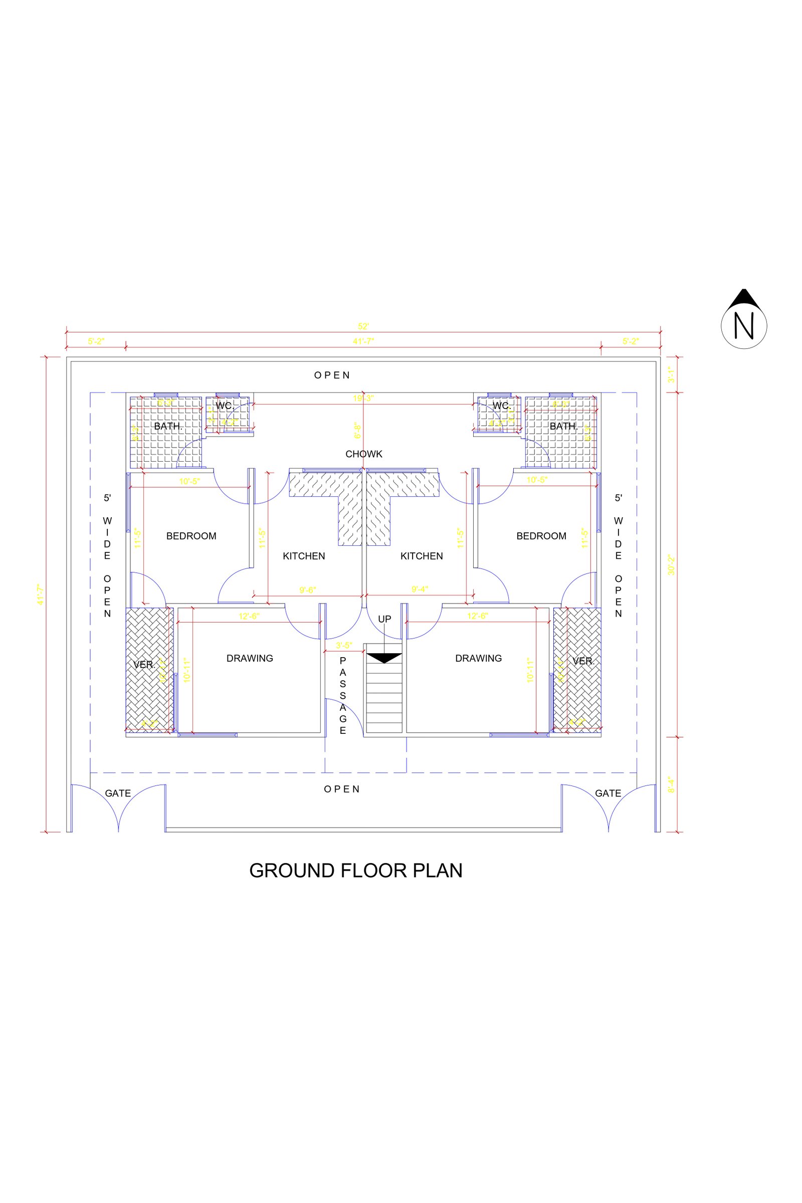 30x40 2bhk house design