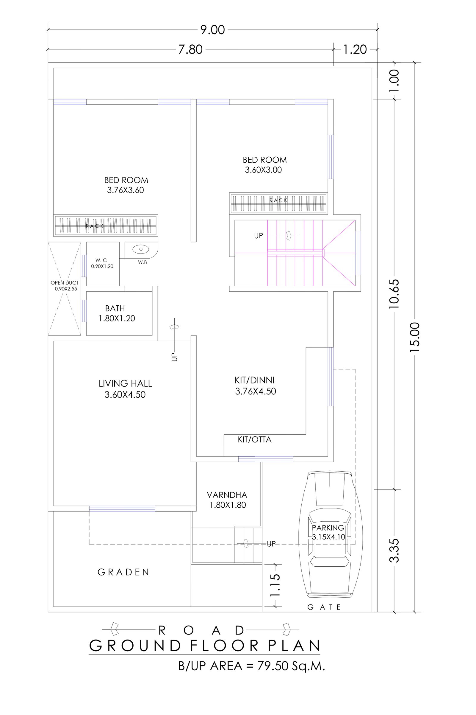 30x45 online autocad drawing