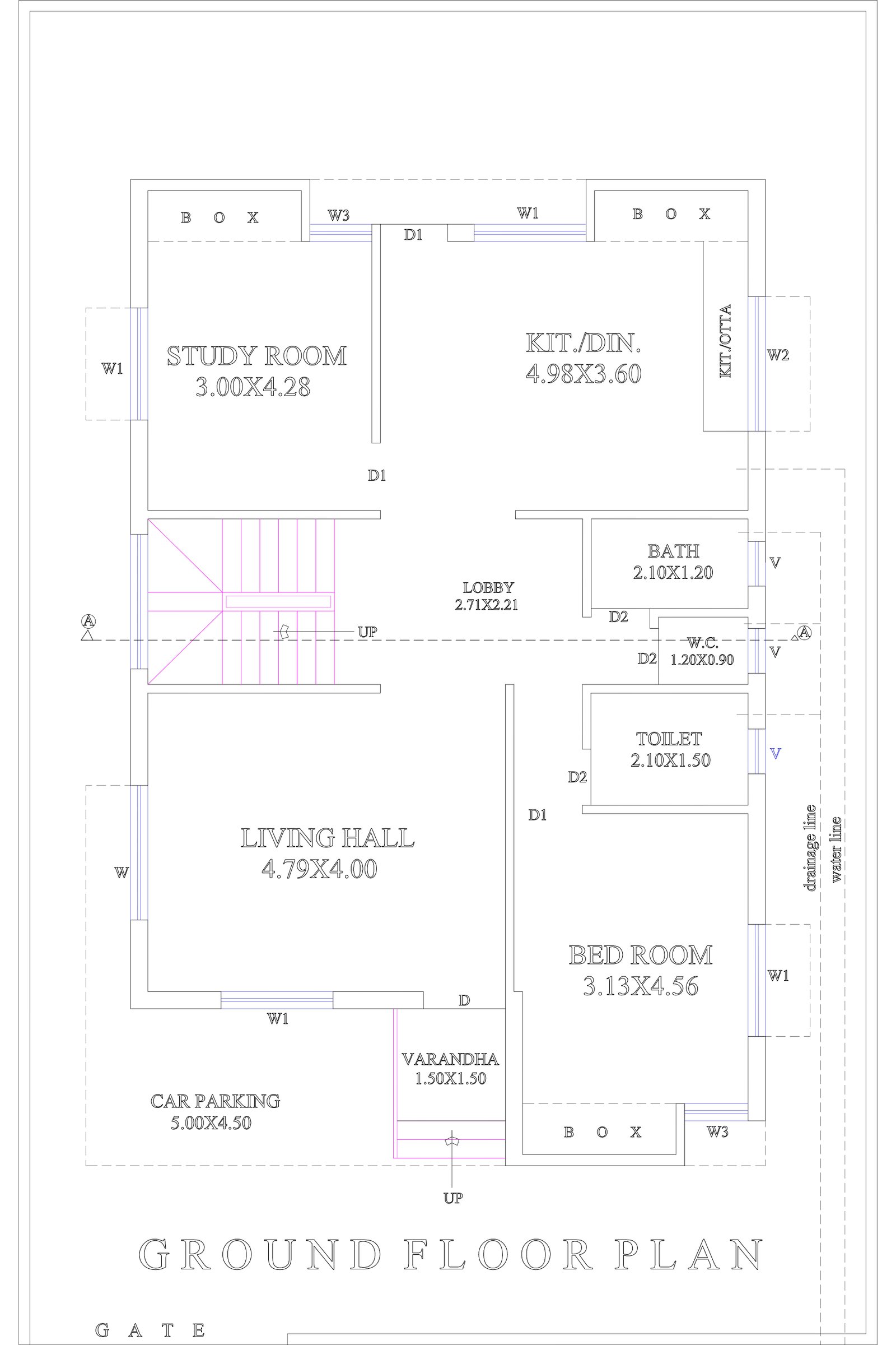 30x50 1bhk house plan