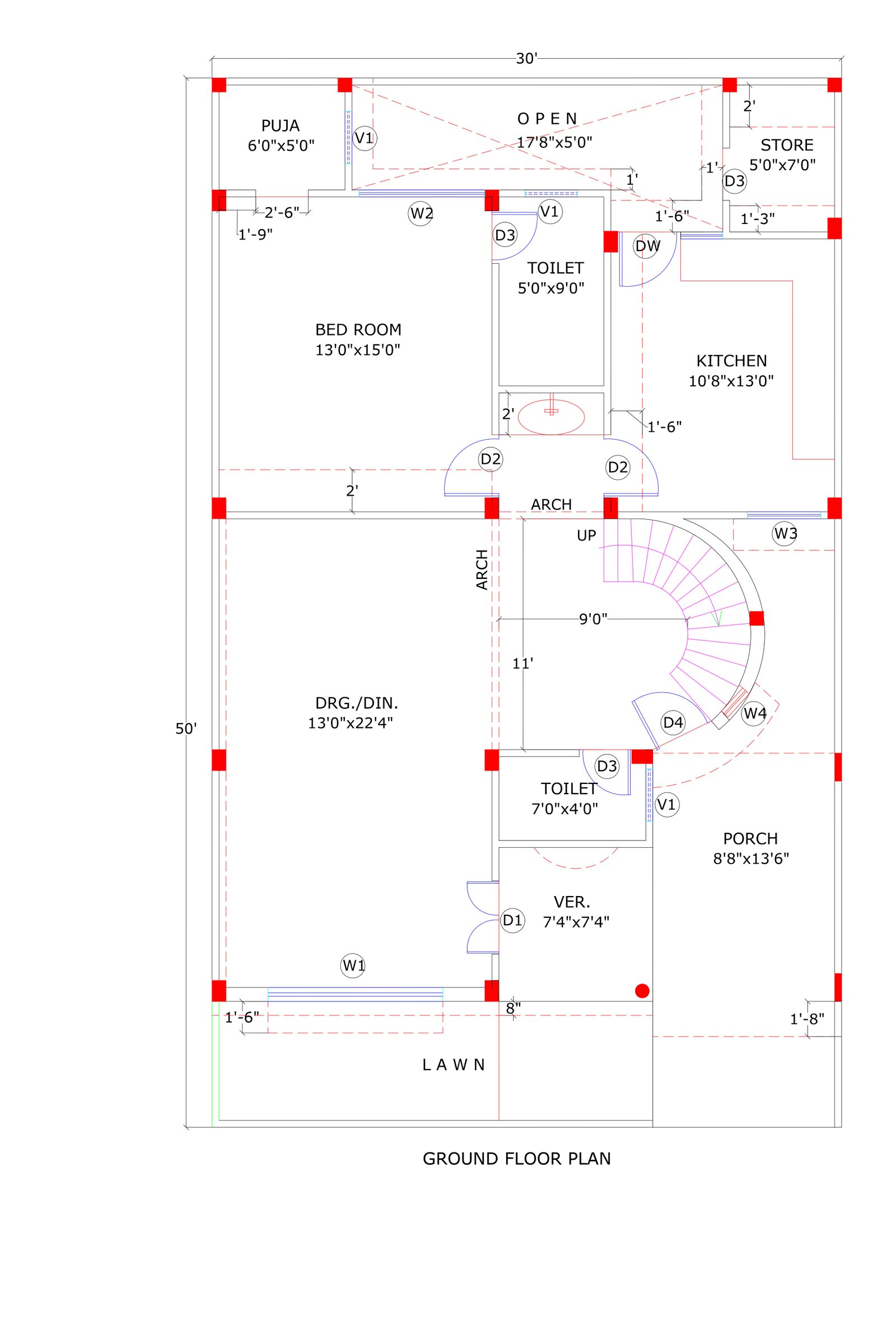 30x50 house plans