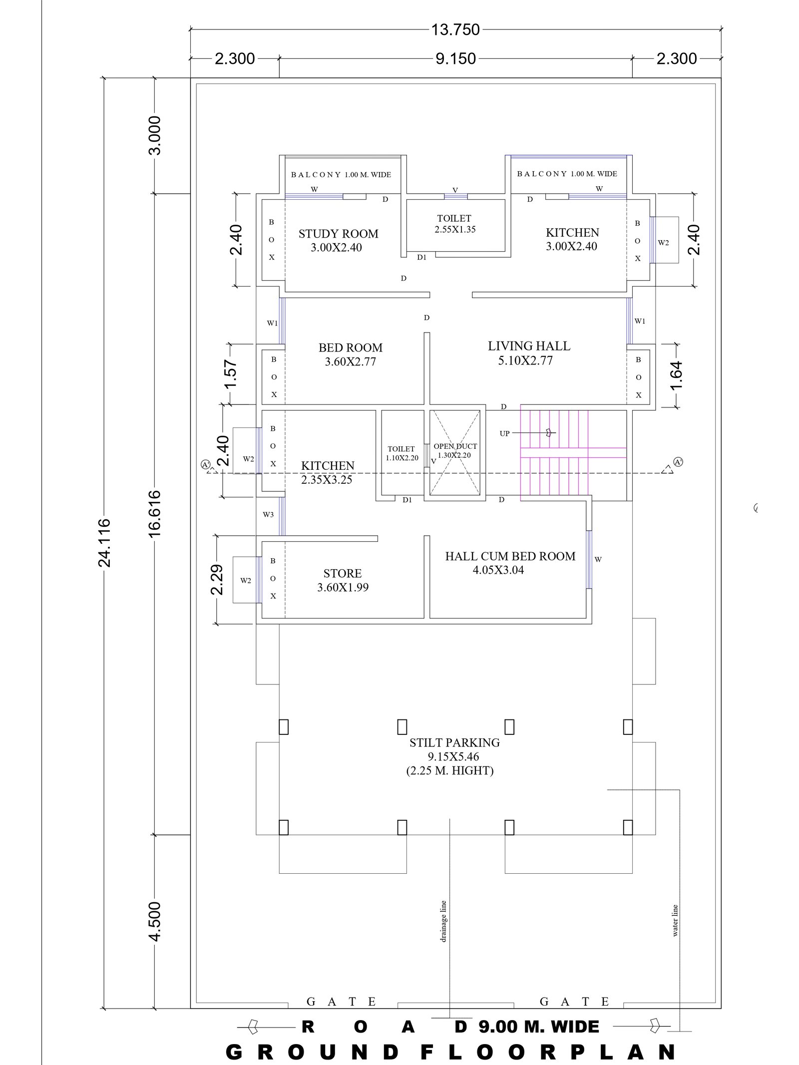 30x51-two-floor-house-design-ground-floor-2416