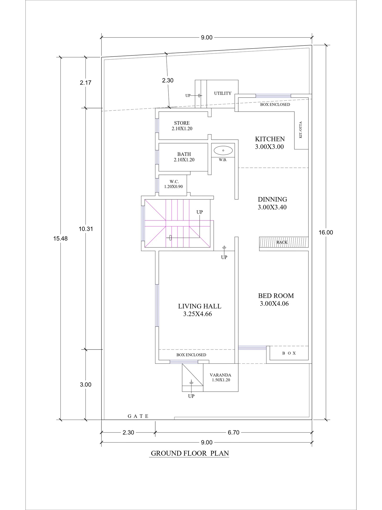 30x52 1500 sqft house plan design