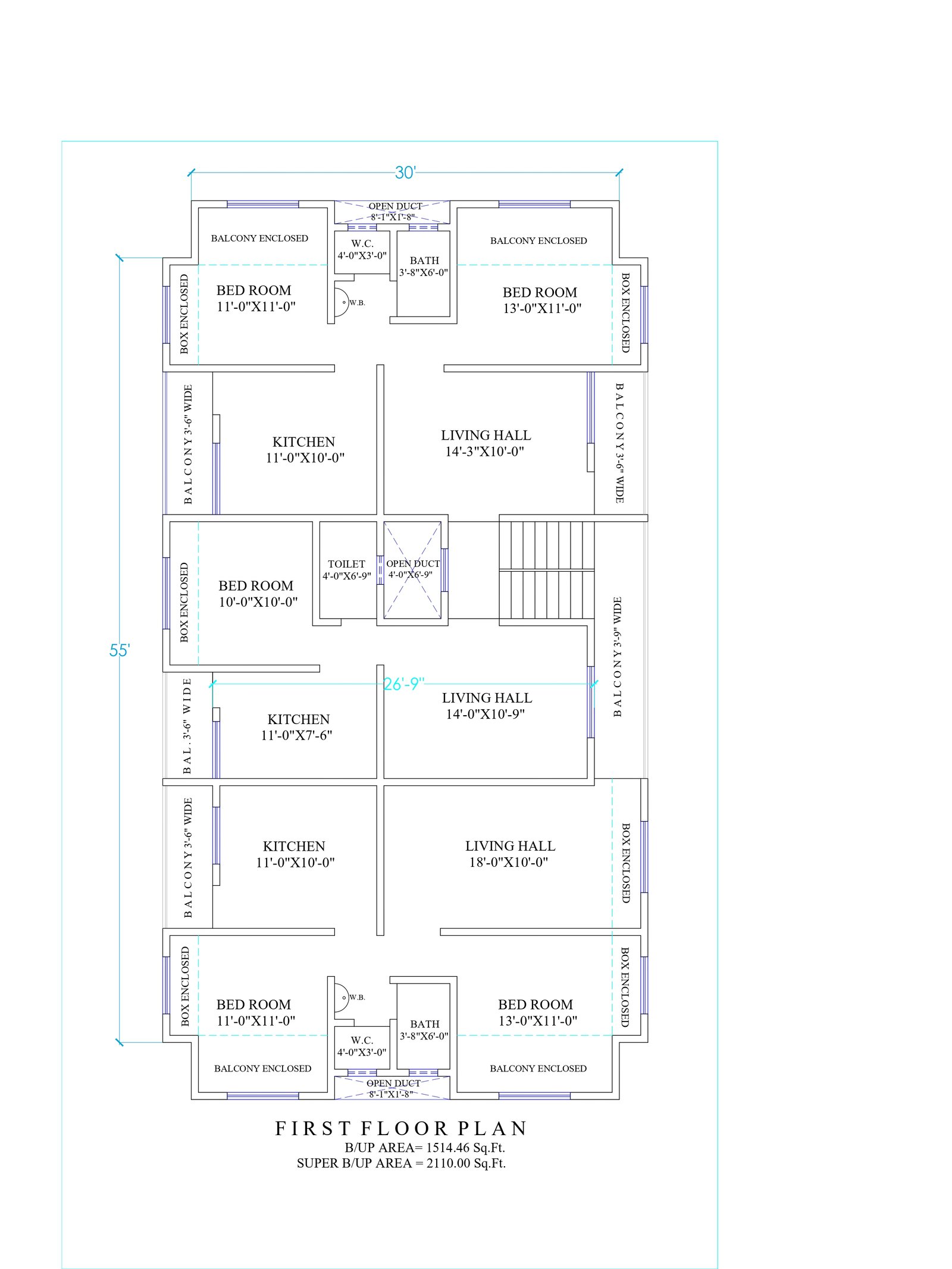 30x65 rental purpose house plans