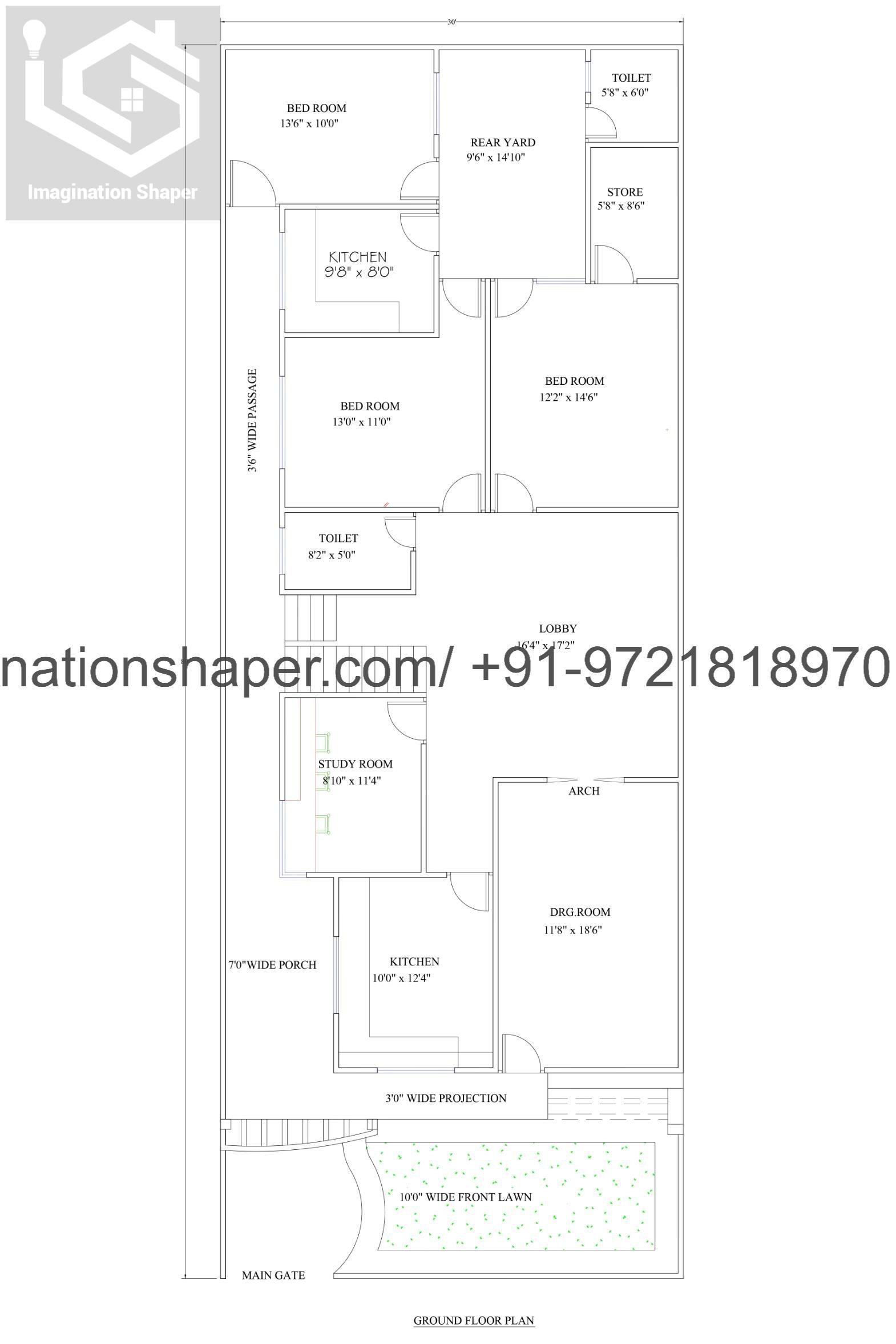 30x80-building-plan-and-elevation-ground-floor-1527