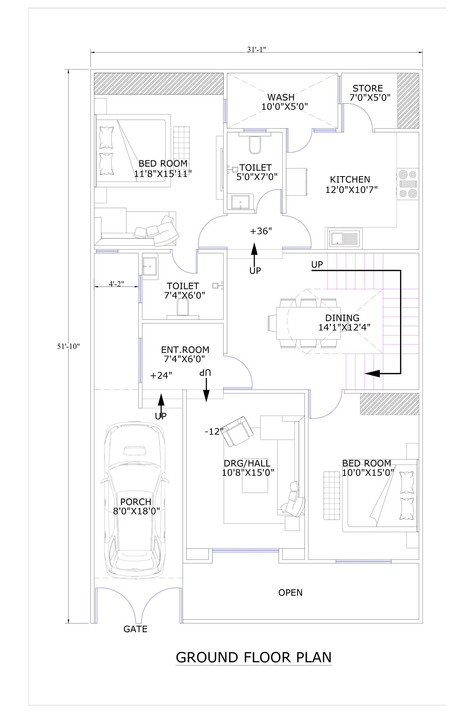 31x50 1500 square feet house plan