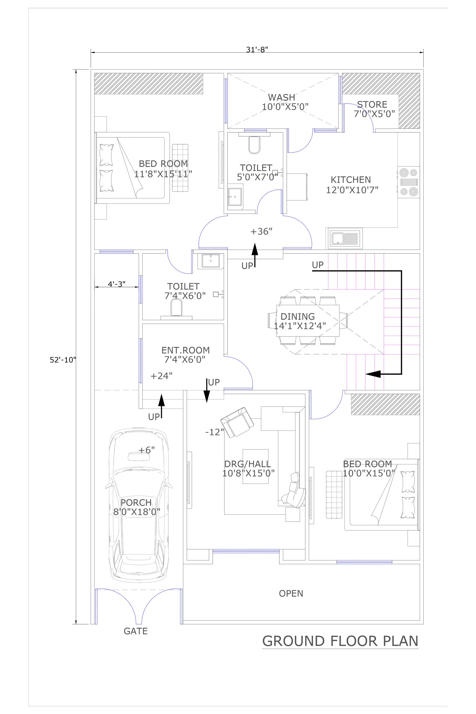 31x52 modern kerala house design