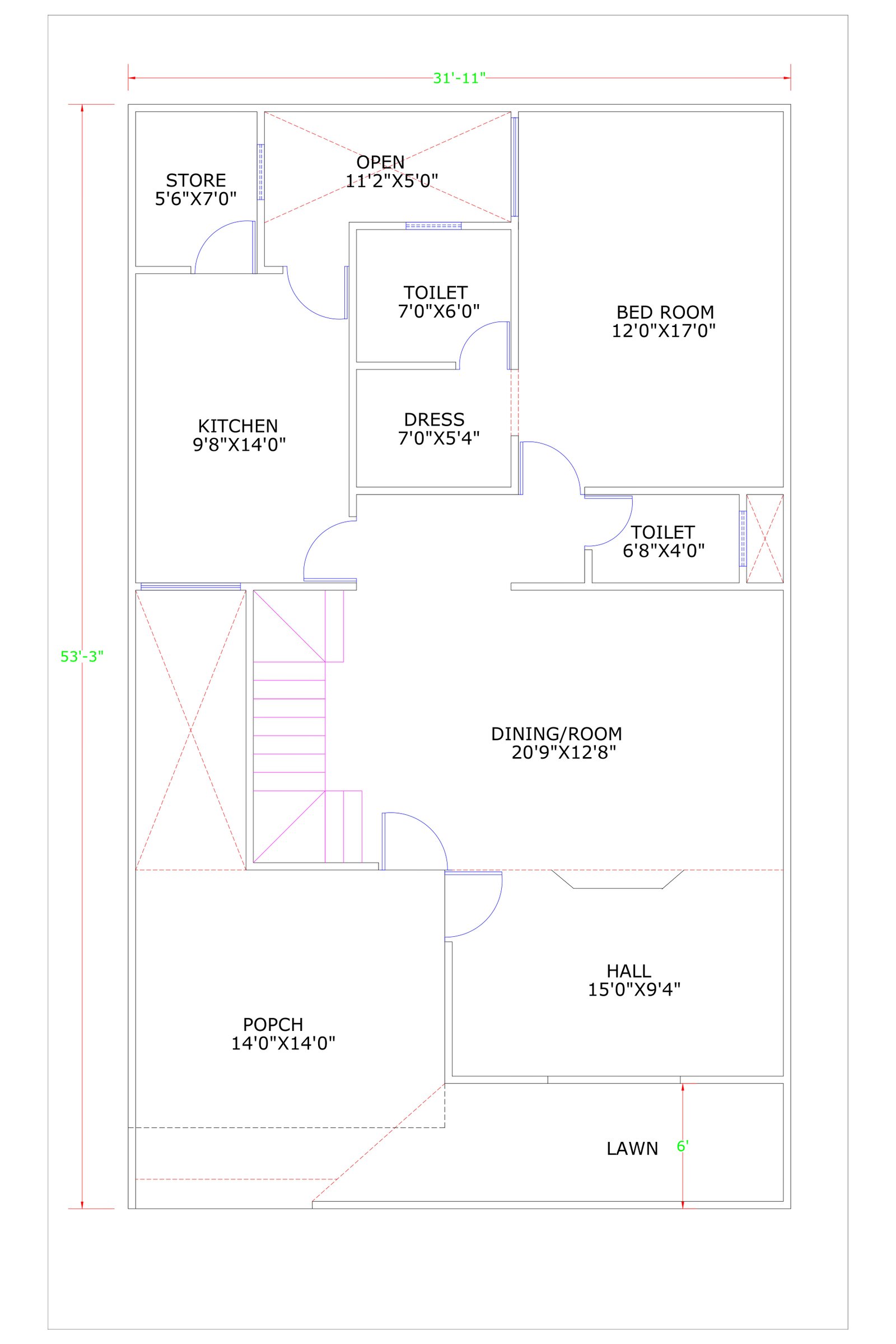 31x53 home design blueprint