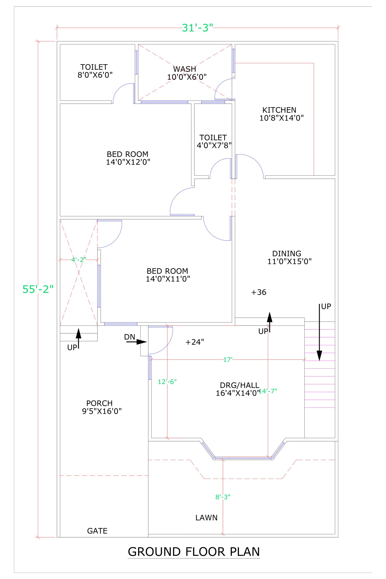 31x54 floor map drawing