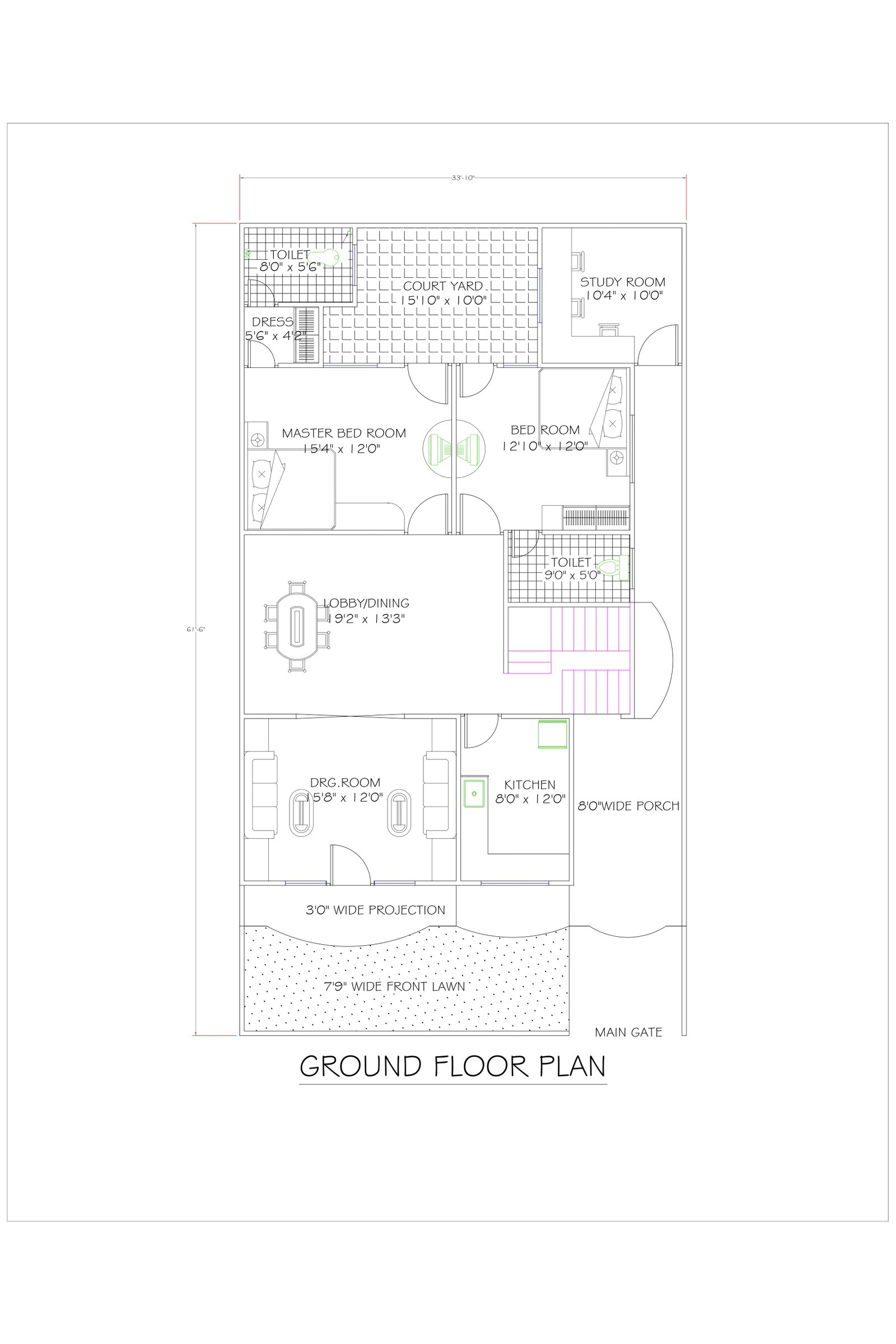 31x61 bungalow house design